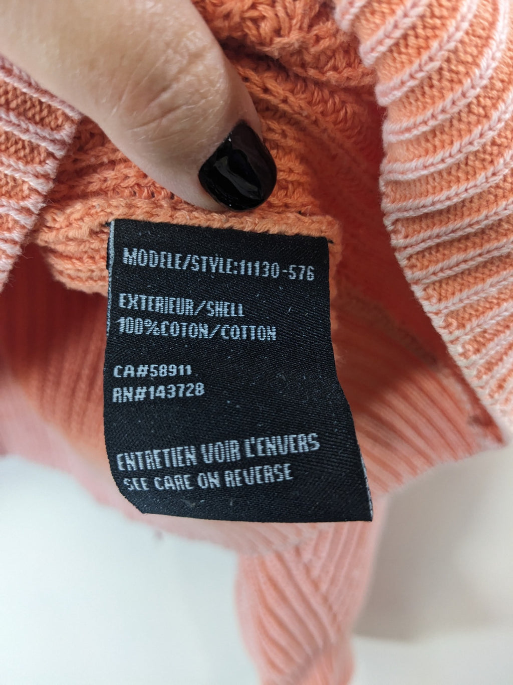 TRIBAL Orange Knitted Hoodie - L