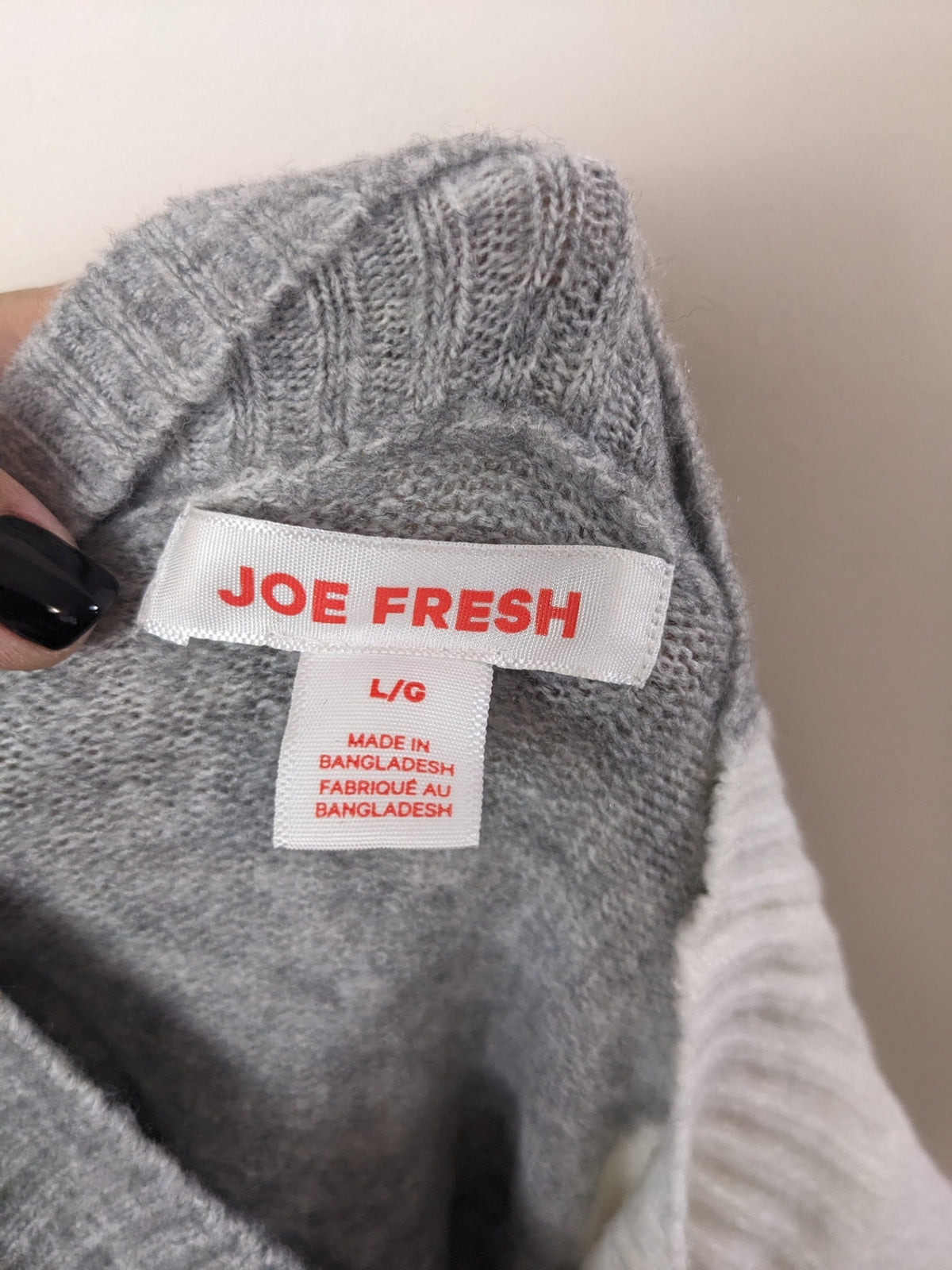 Joe Fresh Grey & White Sweater - L