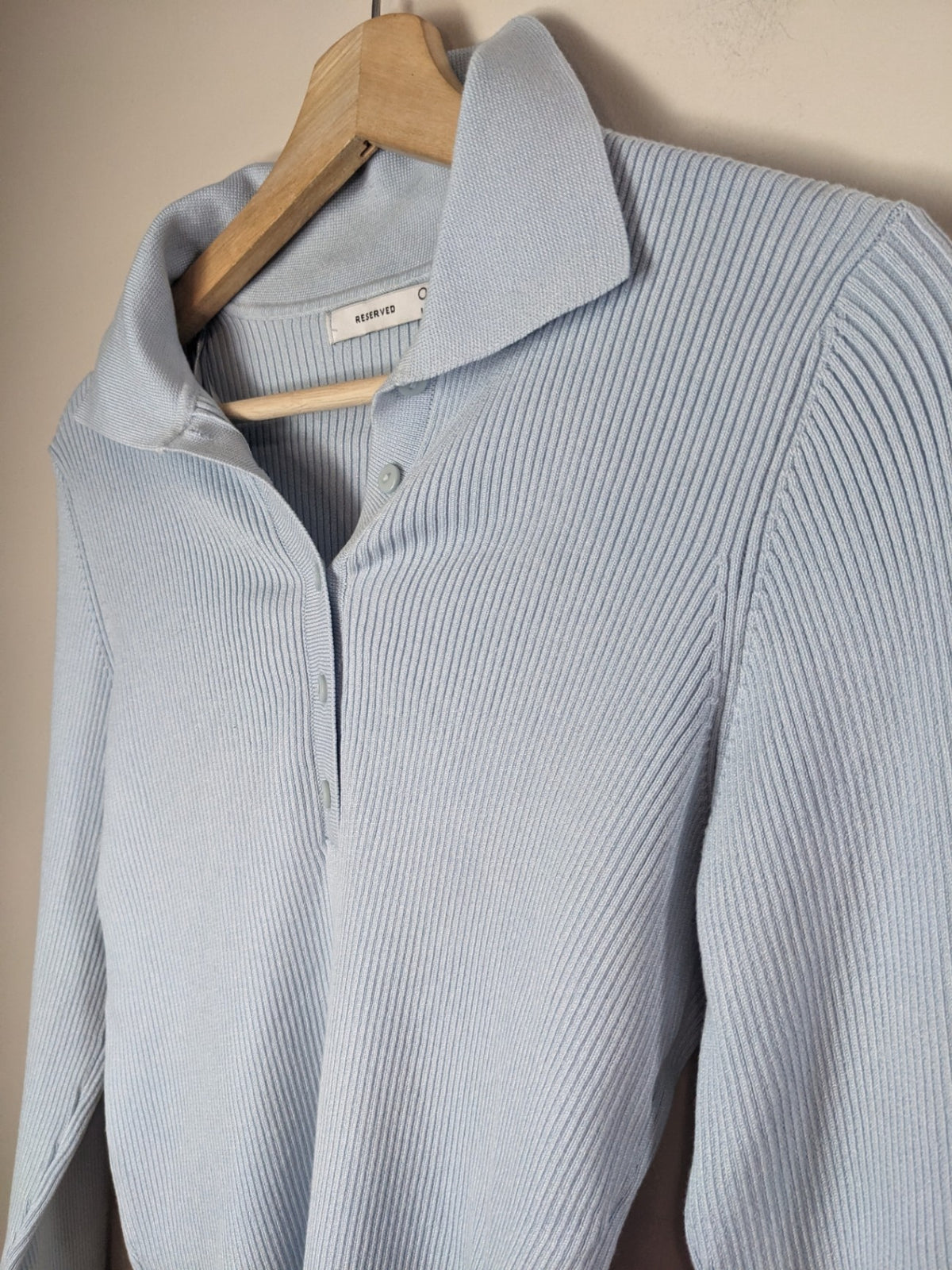 RESERVED Light Blue Collared Long Sleeve - L