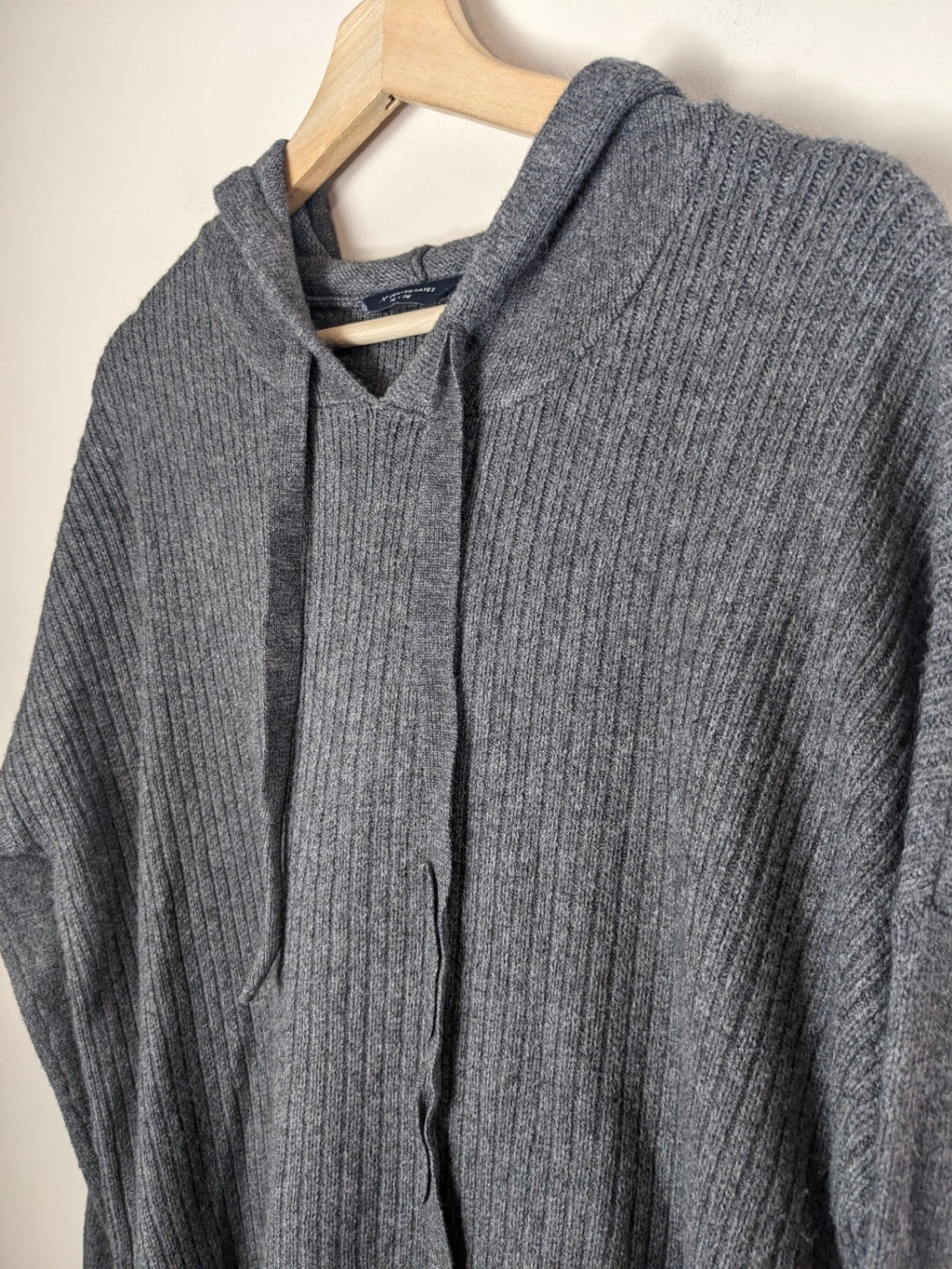 DENVER HAYES Dark Grey Knitted Hoodie - XL