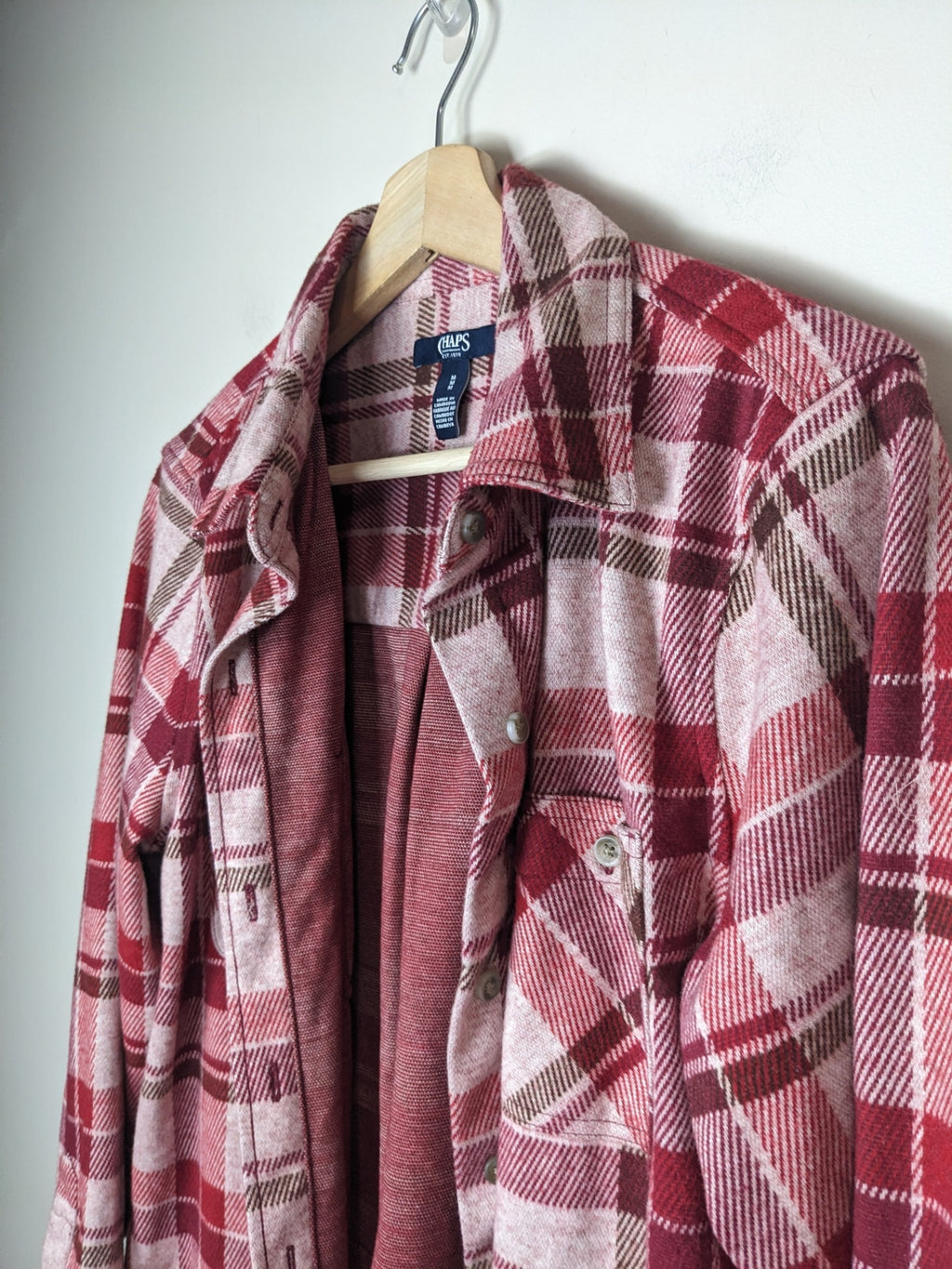 Chaps Red Plaid Flannel Shirt - M