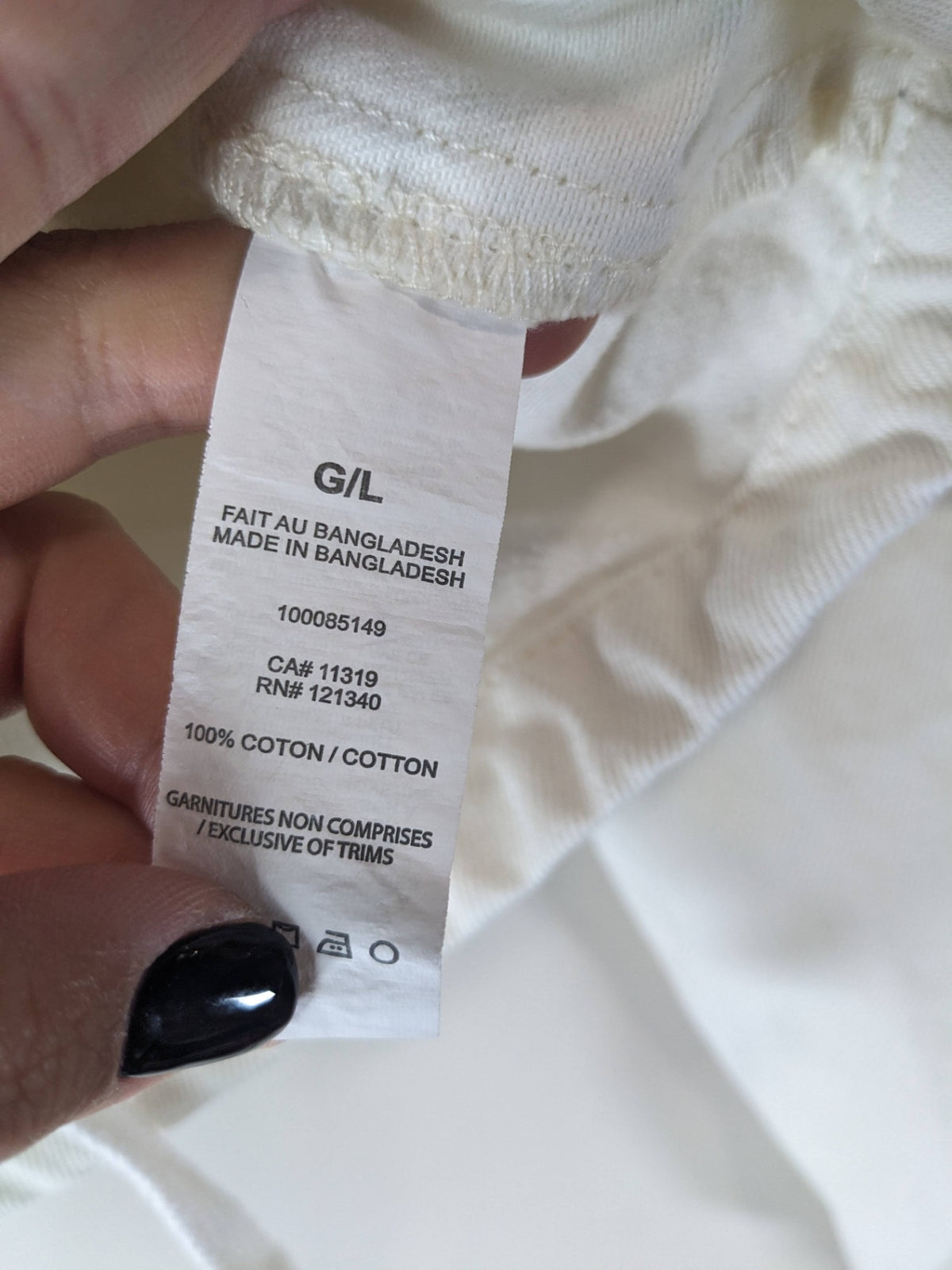 GARAGE White Crop Denim Jacket - L