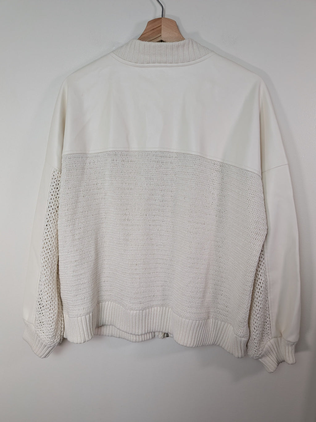 Anthropologie white bomber - XL