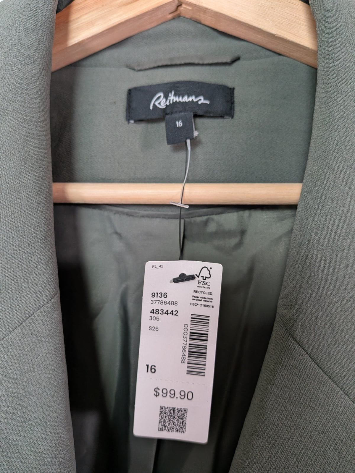 NWT Reitmans green blazer - 16