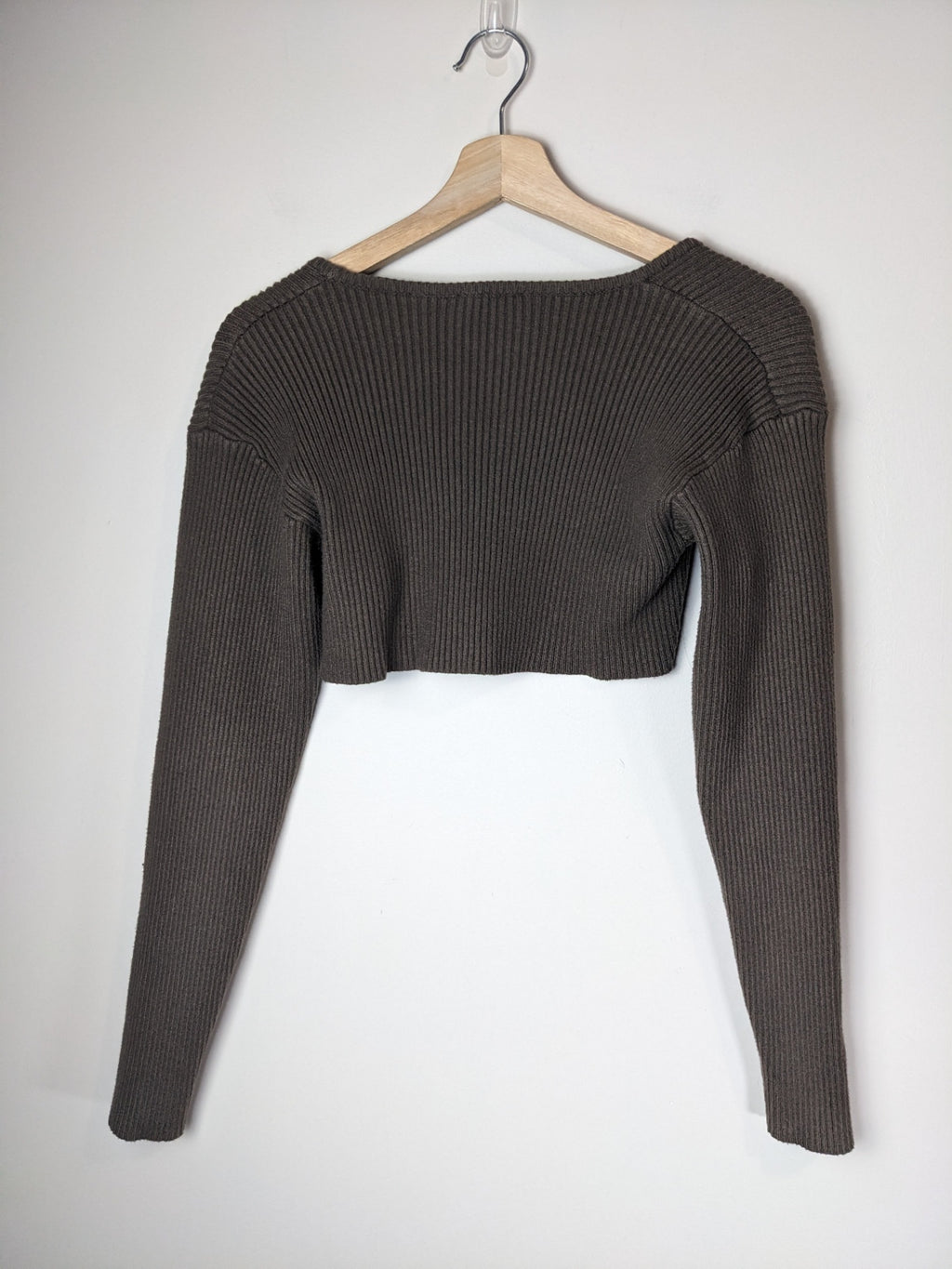 ARDENE Light Brown Crop Cardigan - L