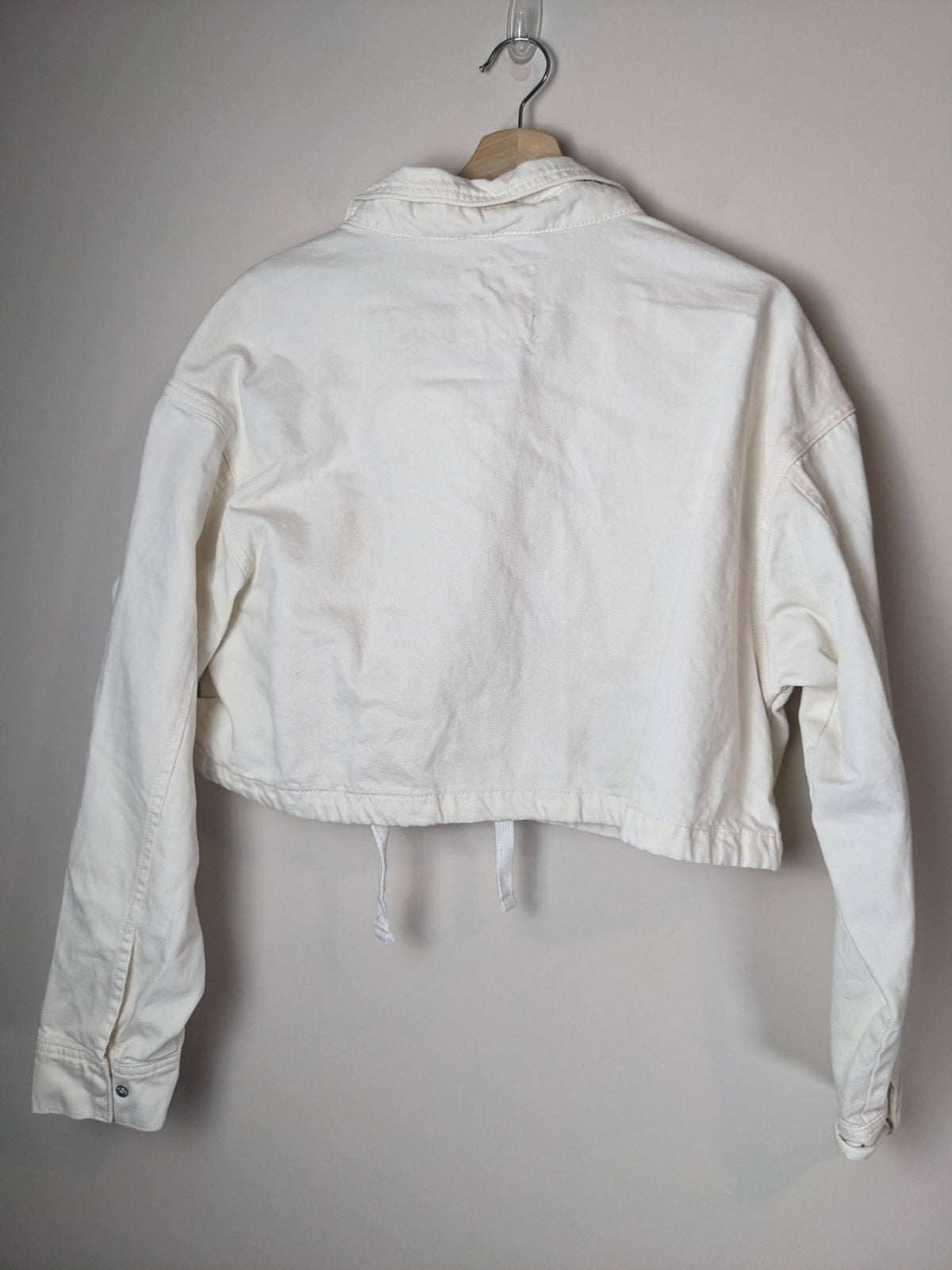 GARAGE White Crop Denim Jacket - L