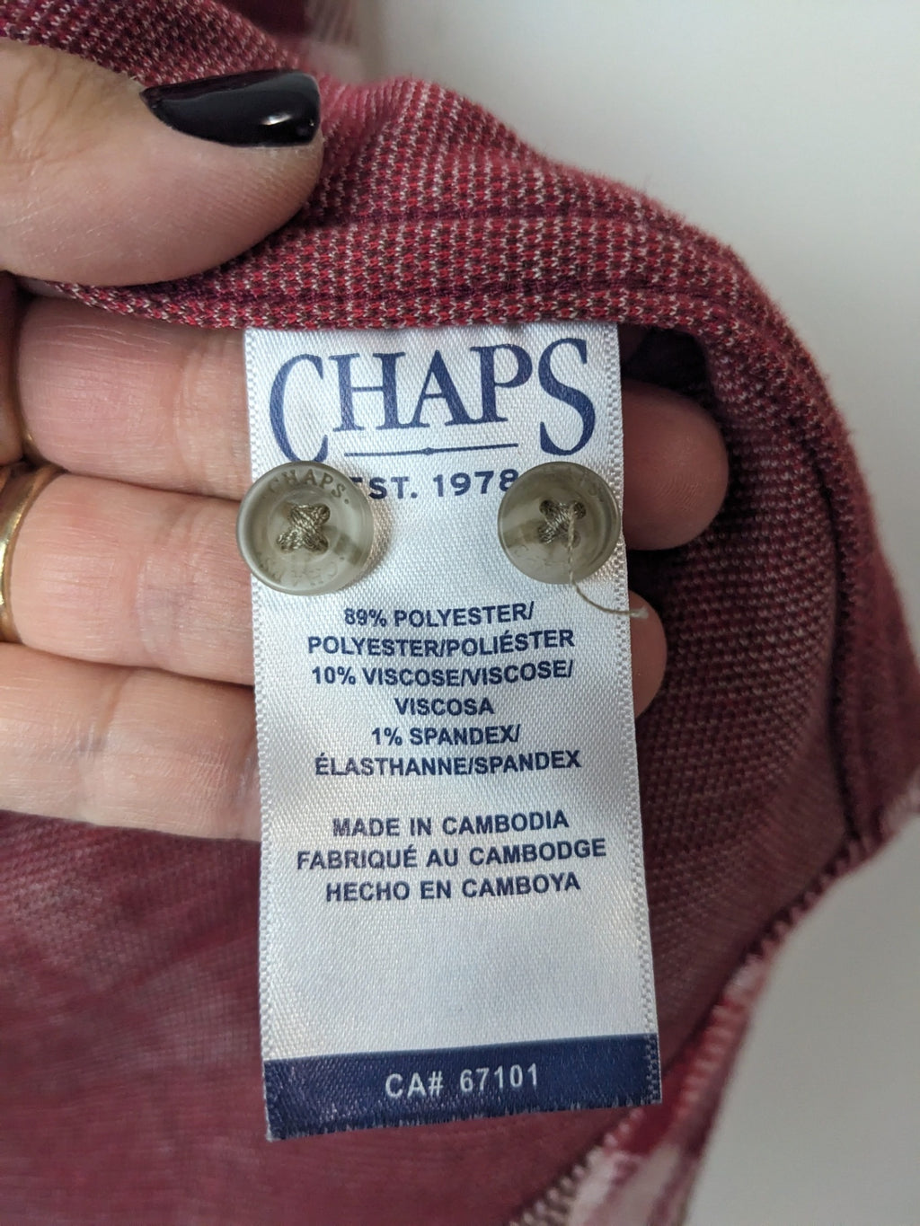 Chaps Red Plaid Flannel Shirt - M