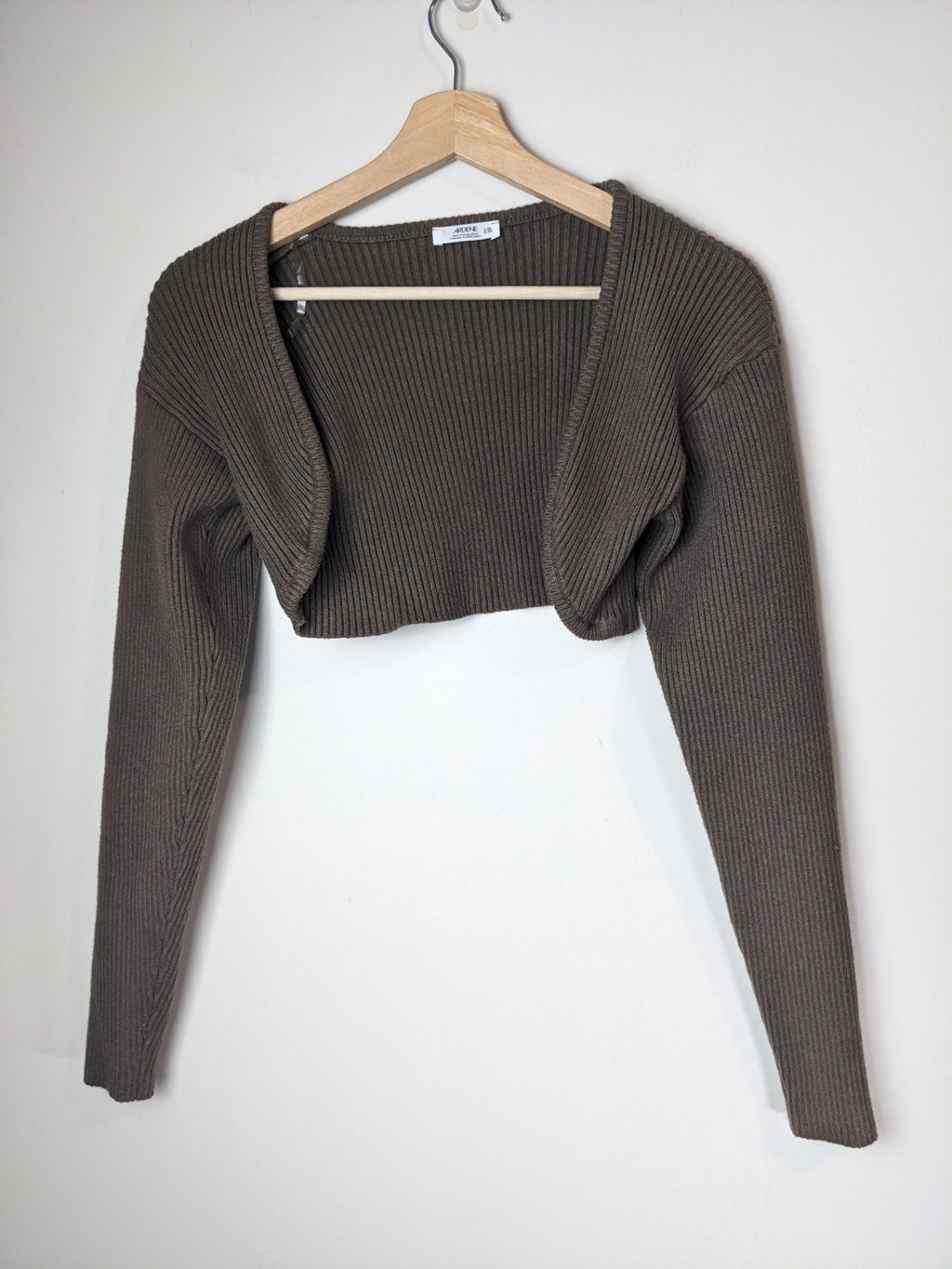 ARDENE Light Brown Crop Cardigan - L