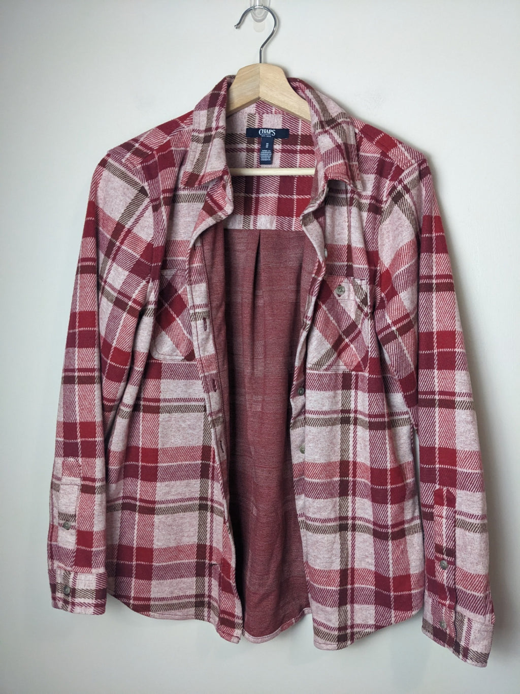 Chaps Red Plaid Flannel Shirt - M