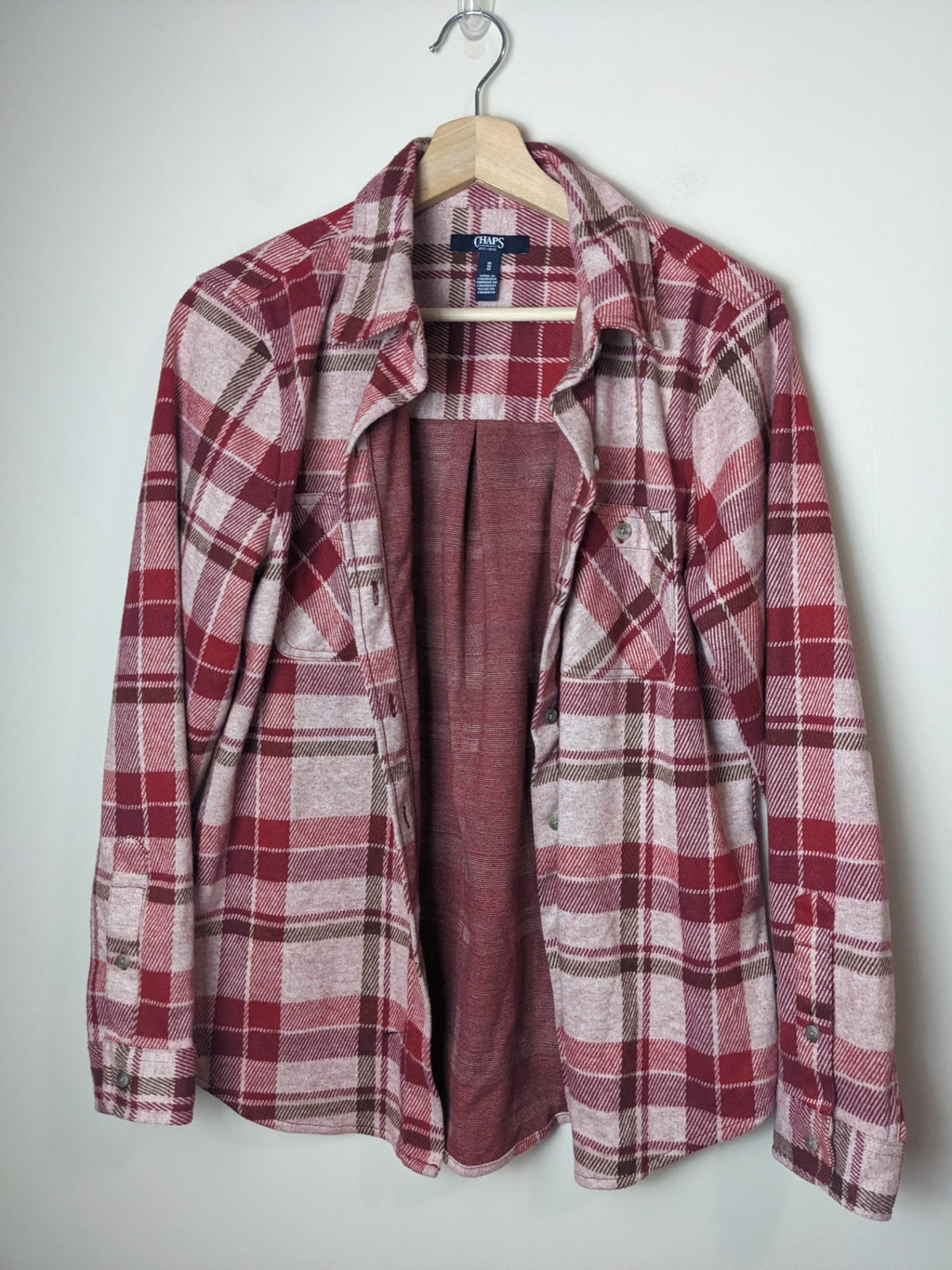 Chaps Red Plaid Flannel Shirt - M