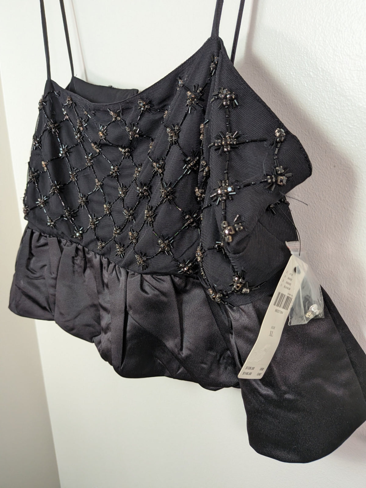 NWT Anthropologie black sequin blouse - XL