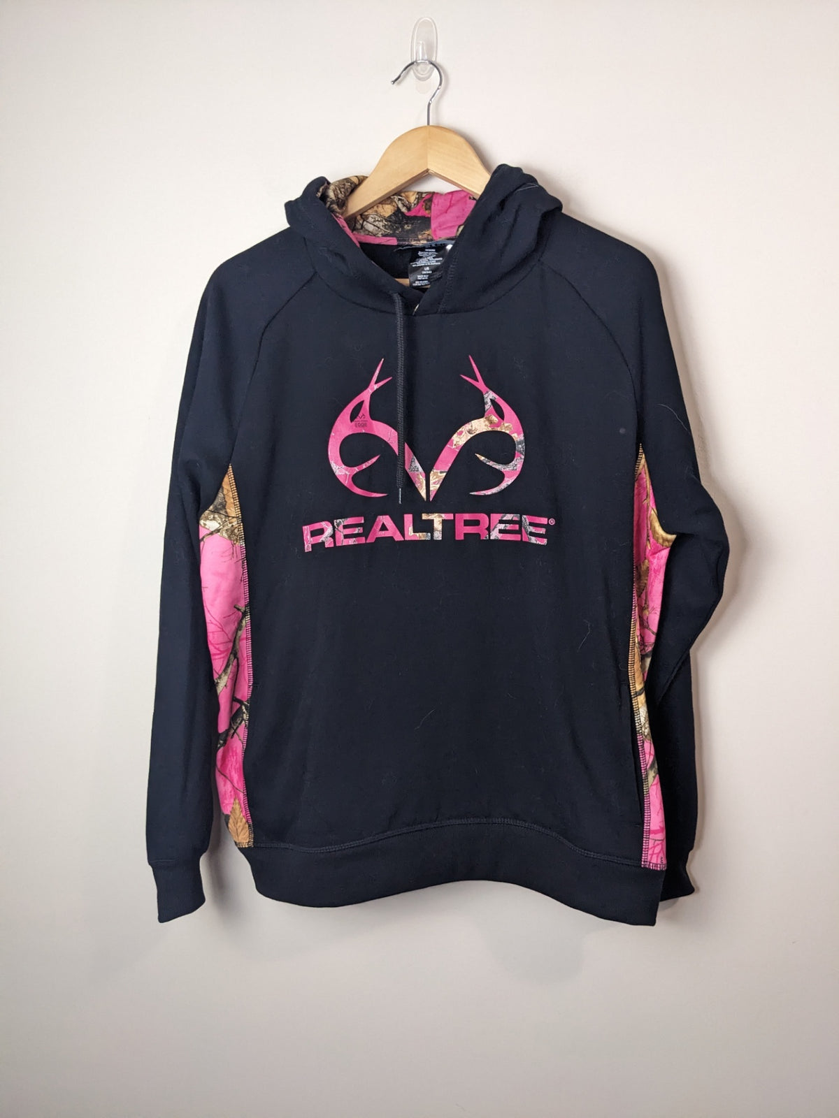 RealTree Black Logo Hoodie - L