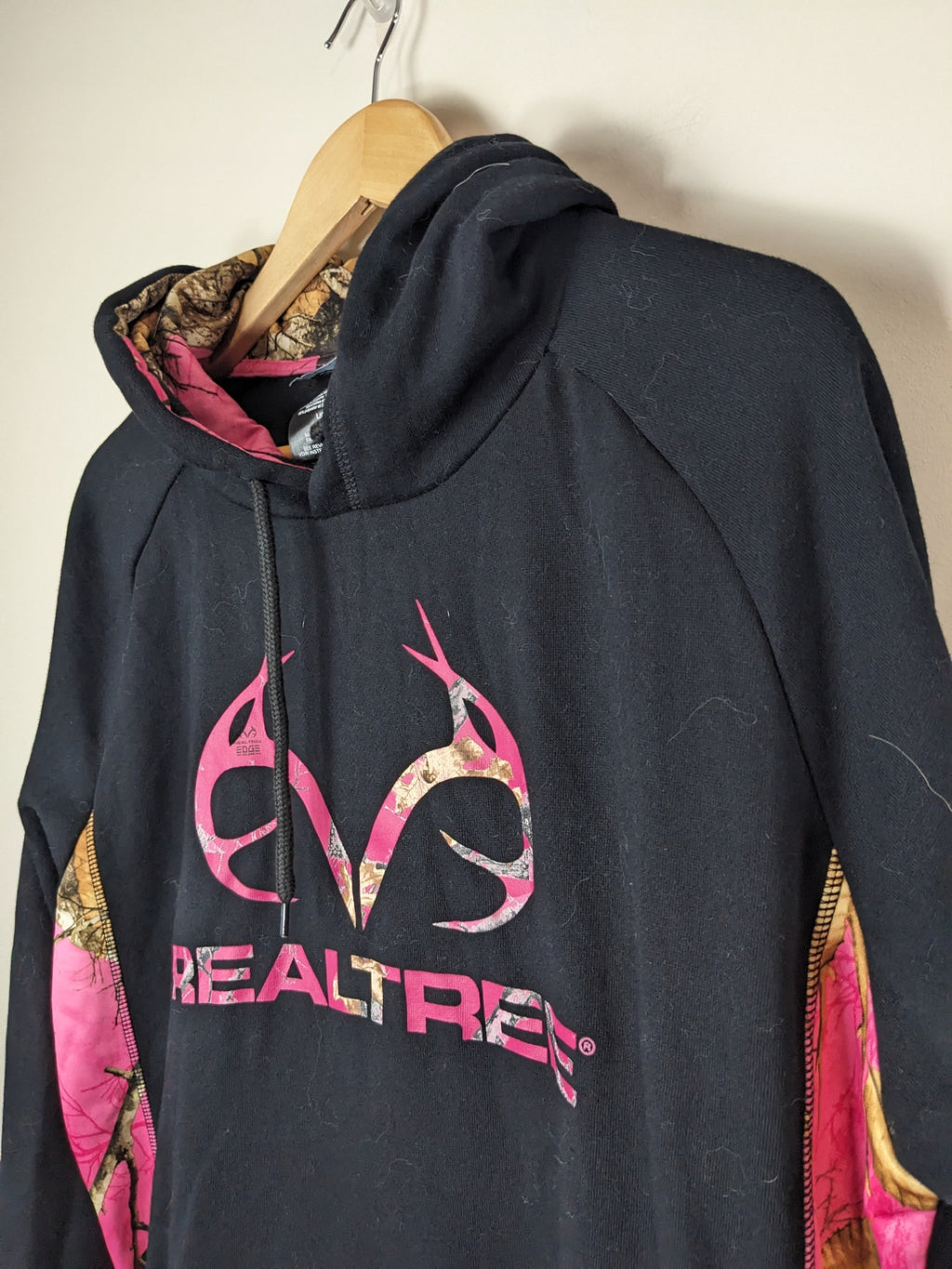 RealTree Black Logo Hoodie - L