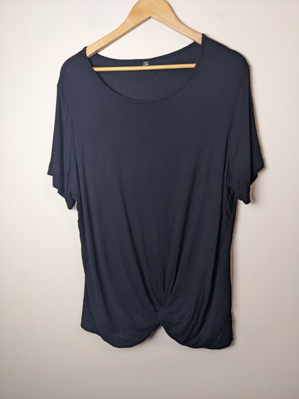 Black Front Tie T-Shirt - 2X