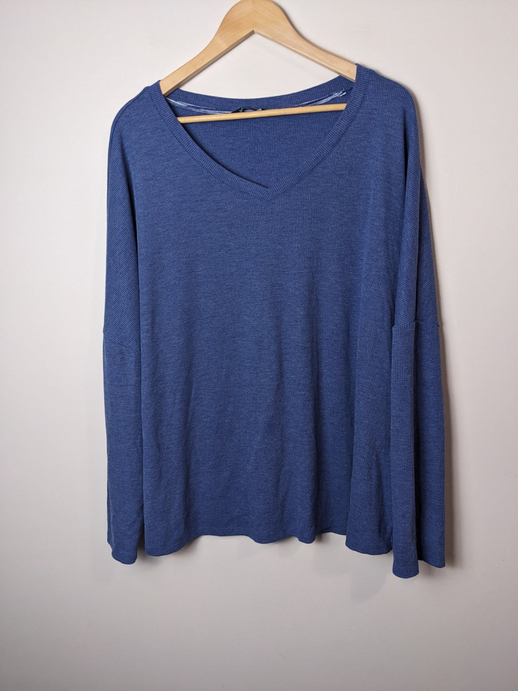 ti Voglio blue waffle knit long sleeve- 2X