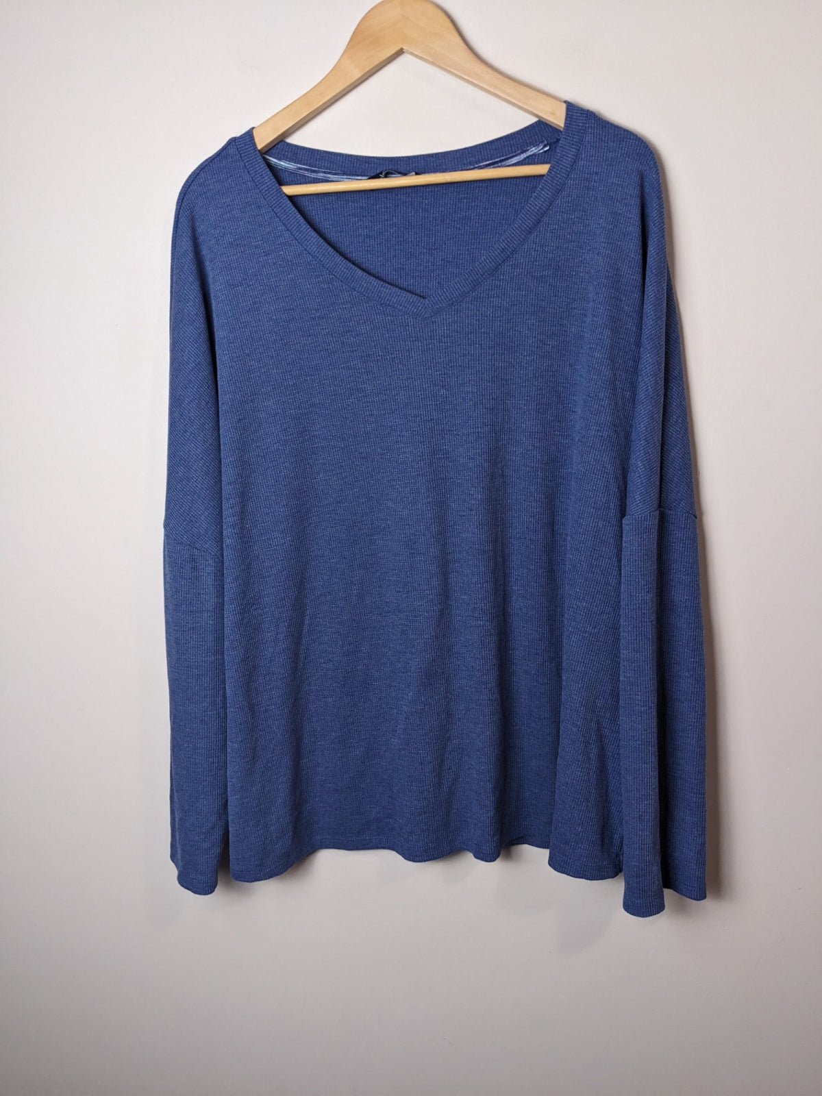 ti Voglio blue waffle knit long sleeve- 2X