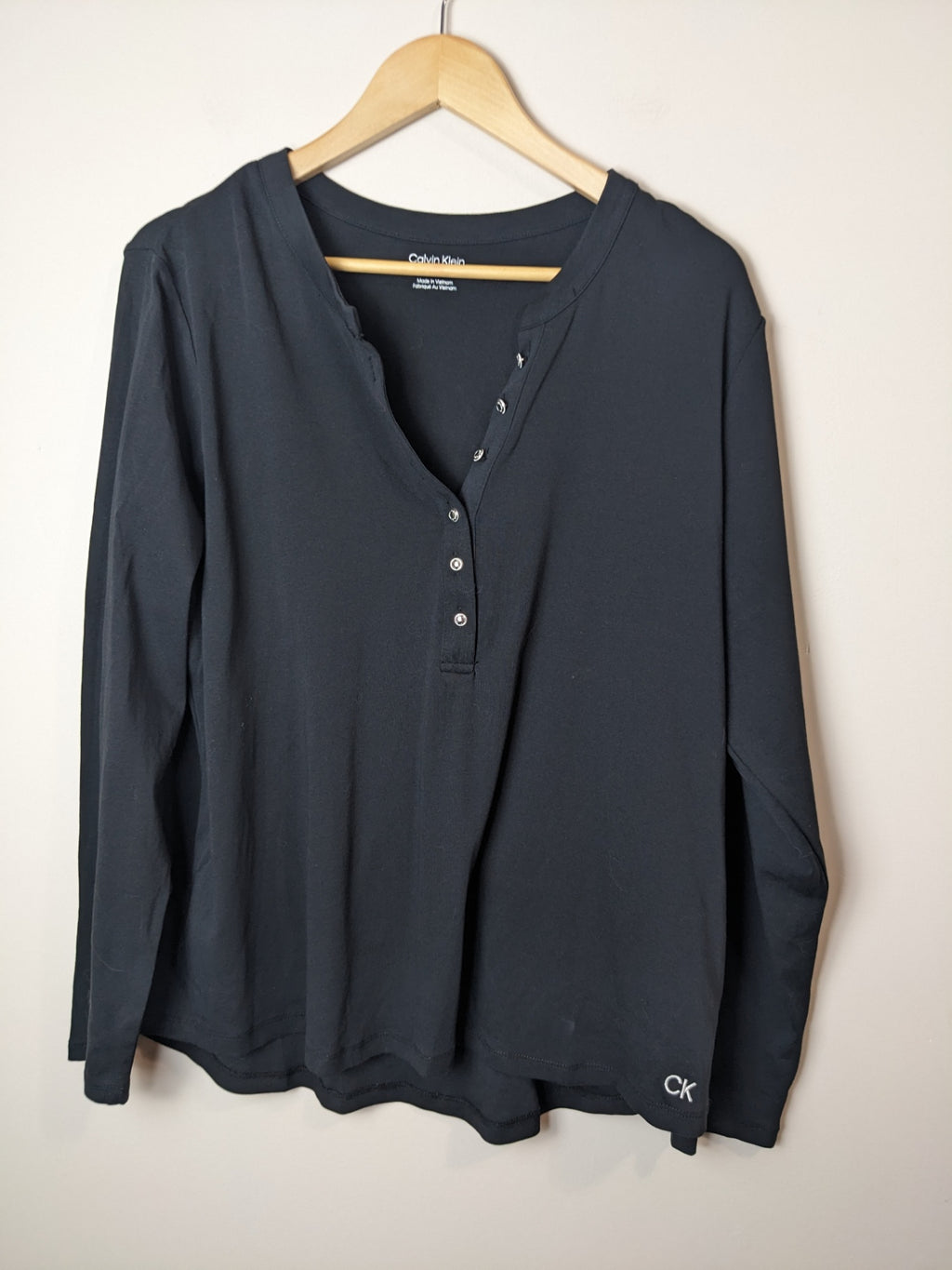 Calvin Klein Black w/ Buttons Long Sleeve- XXL