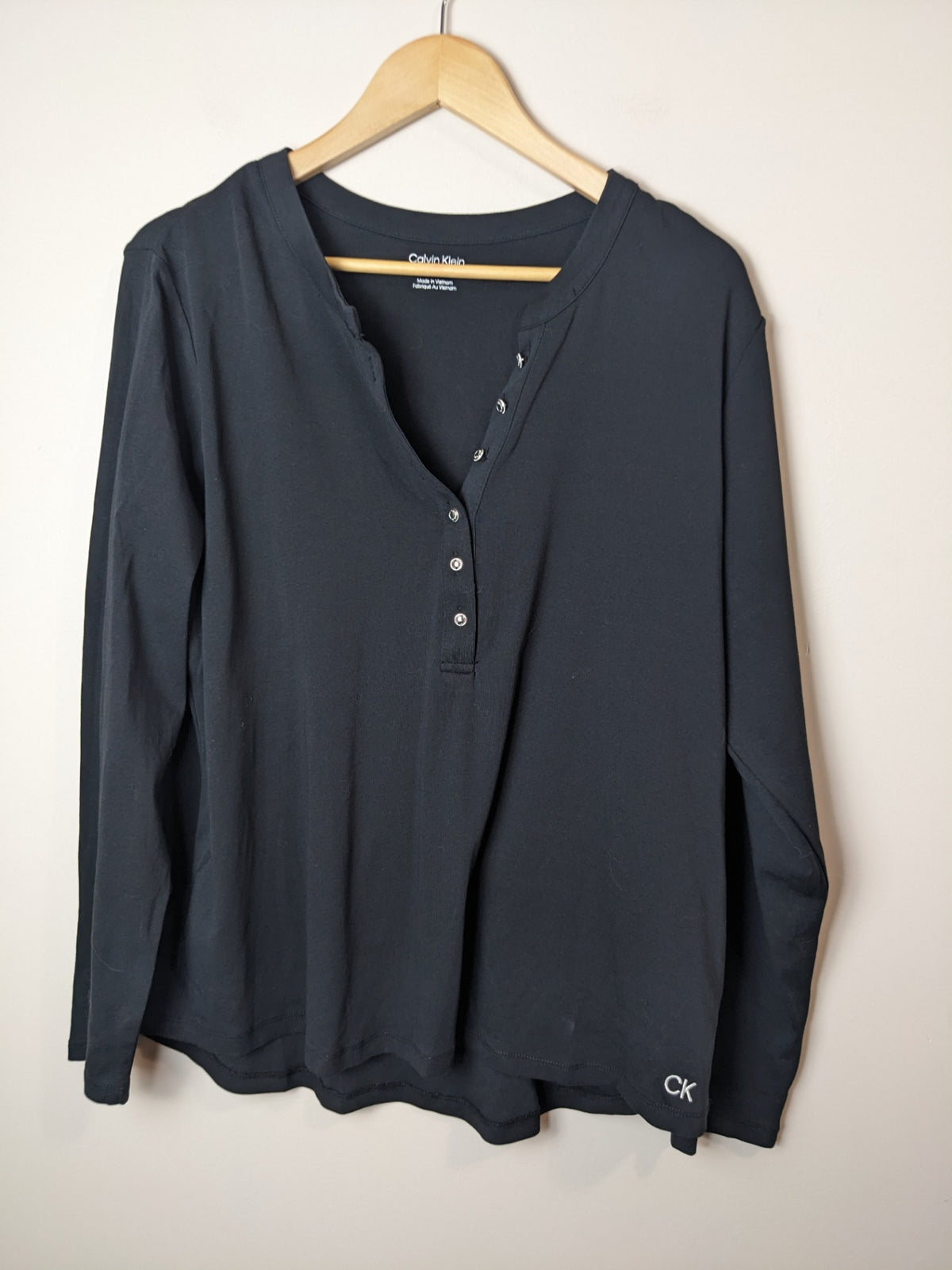 Calvin Klein Black w/ Buttons Long Sleeve- XXL