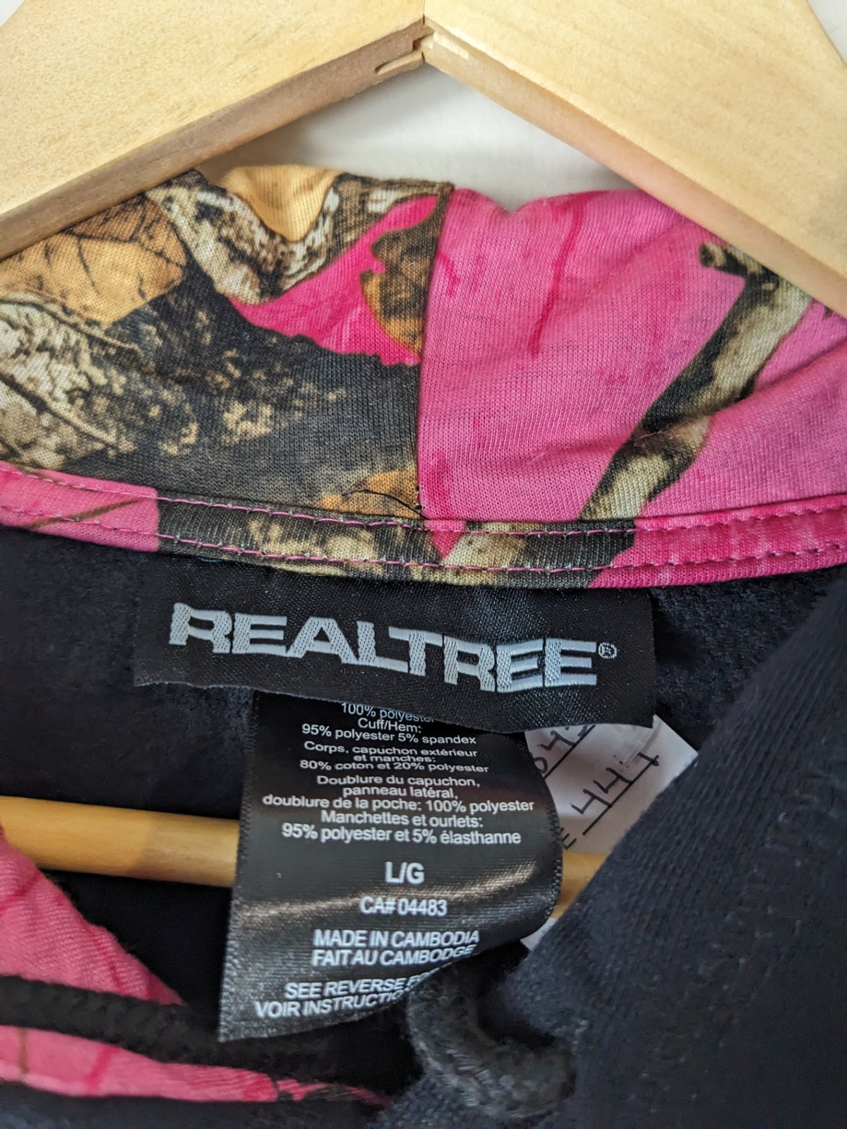 RealTree Black Logo Hoodie - L