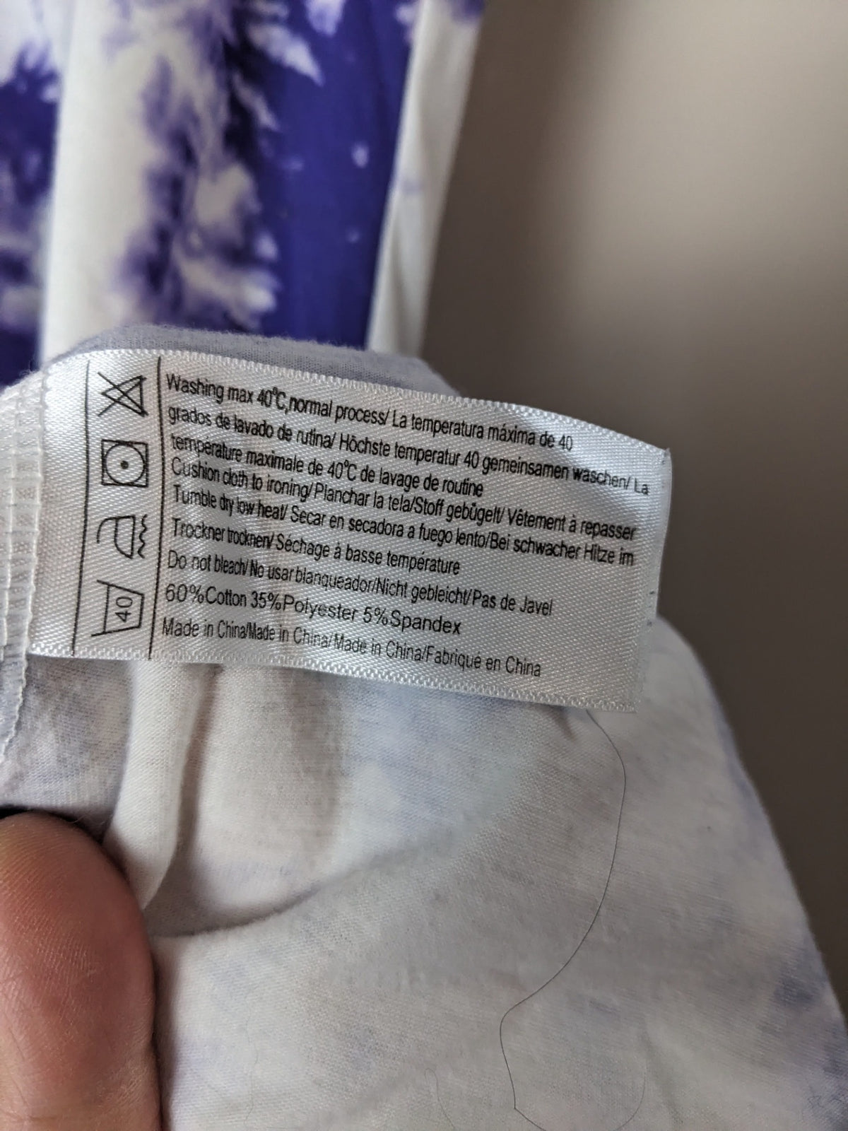 Ekouaer White & Purple Tye Dye Maxi Dress- XXL