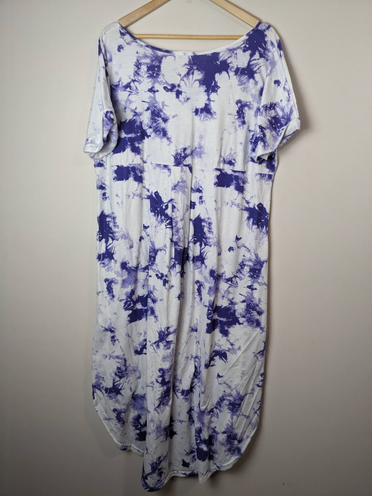 Ekouaer White & Purple Tye Dye Maxi Dress- XXL