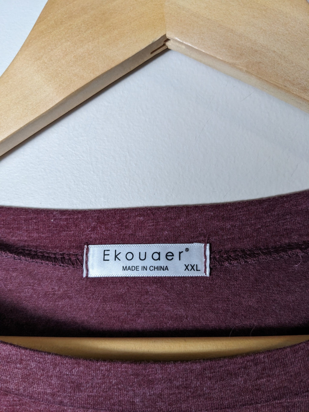 Ekouaer Maroon Long Sleeve - XXL