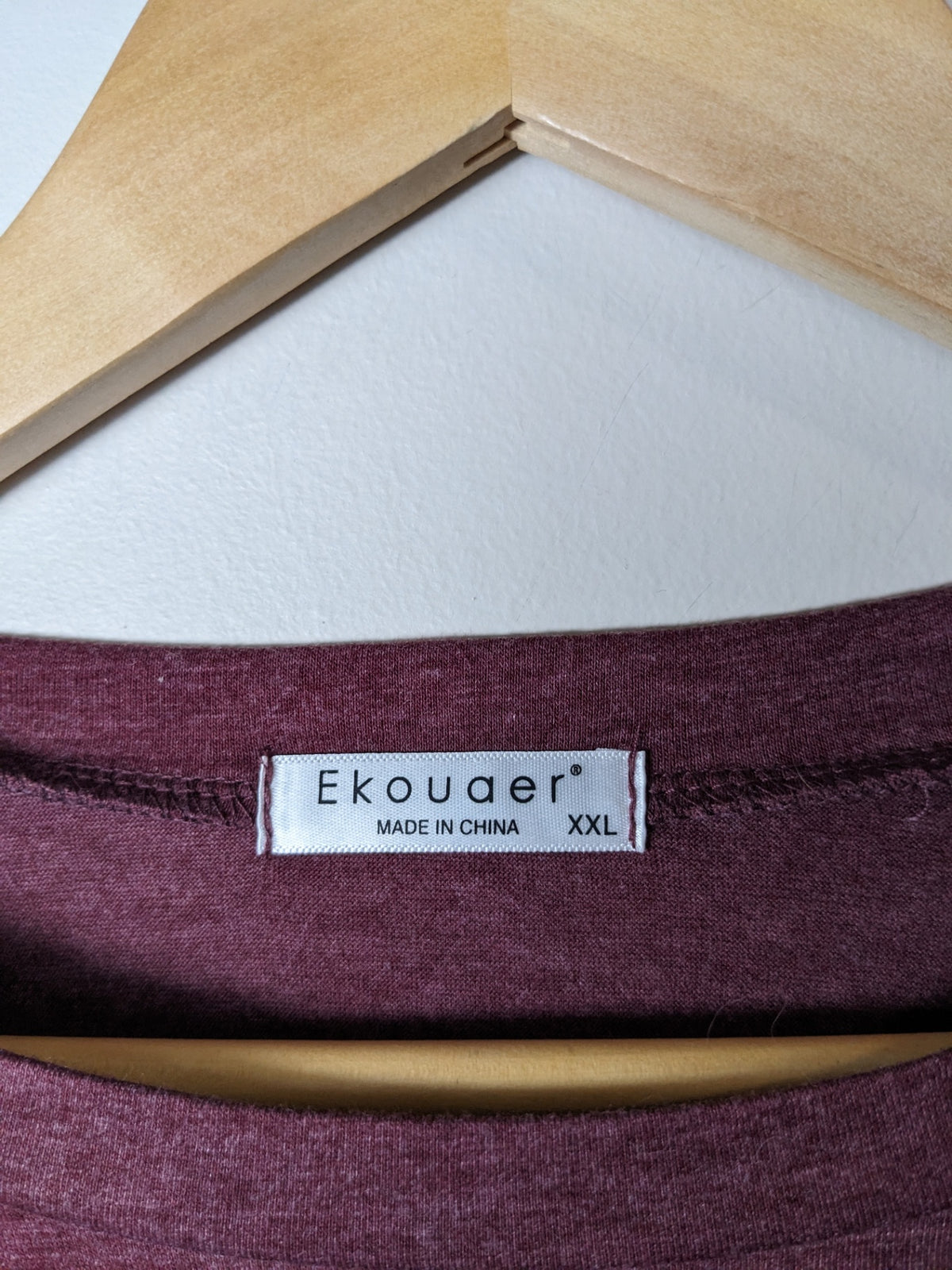 Ekouaer Maroon Long Sleeve - XXL