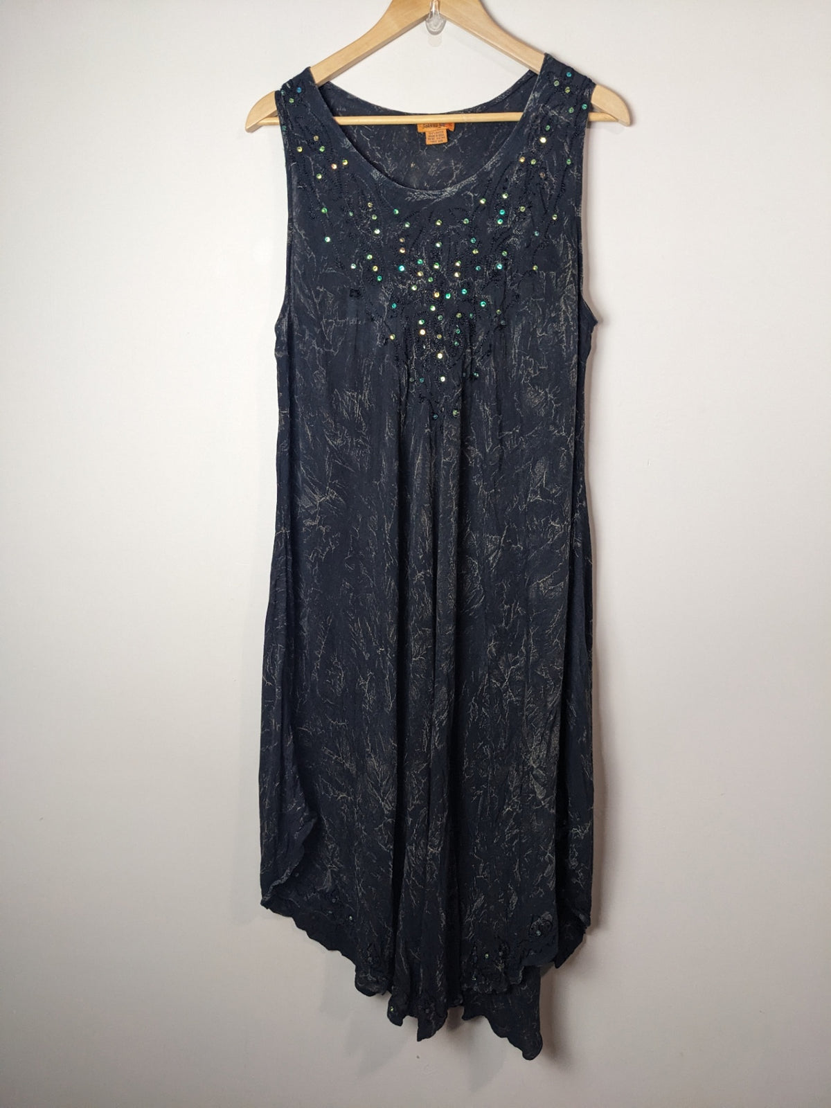 Sakkas Black Distressed Maxi Dress - One Size