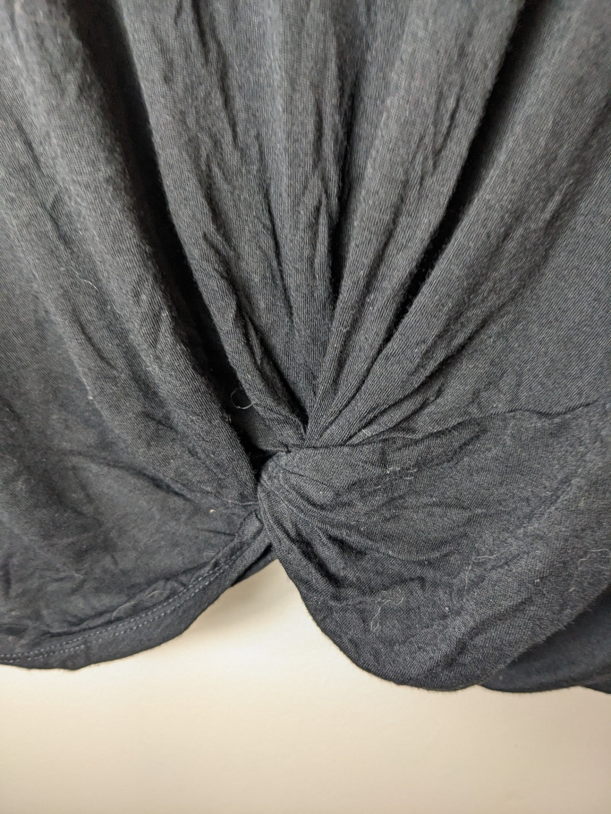 Black Front Tie T-Shirt - 2X