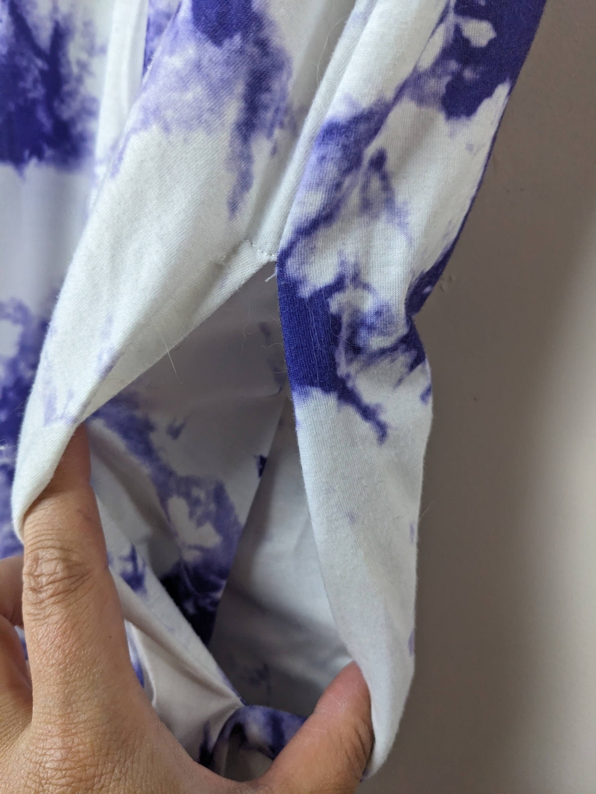 Ekouaer White & Purple Tye Dye Maxi Dress- XXL