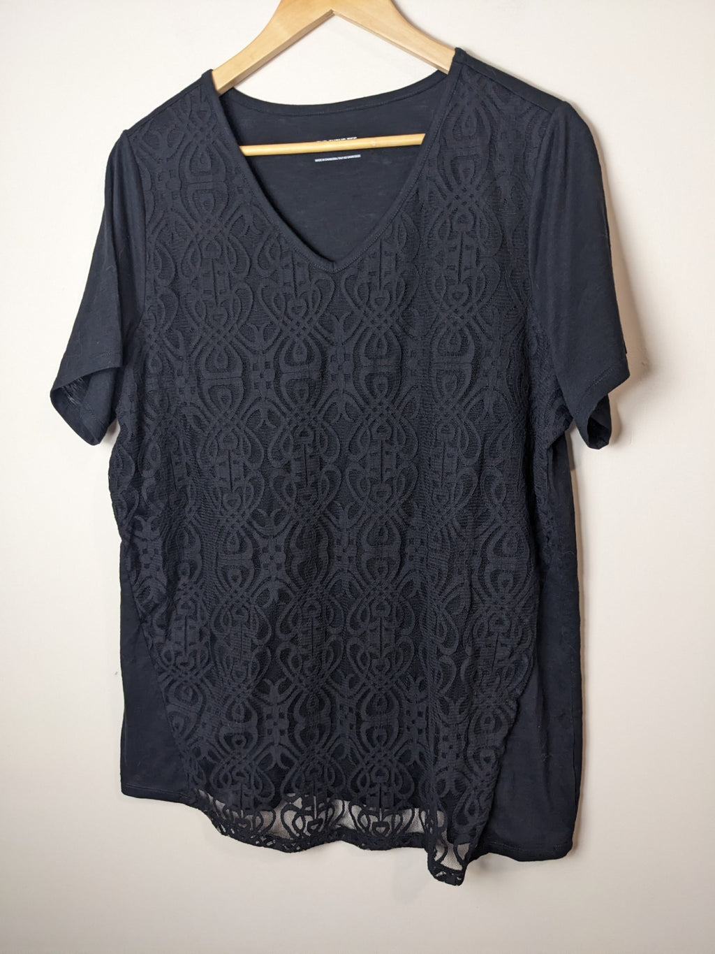 The Curve Tee Black Lace T-Shirt - 1X