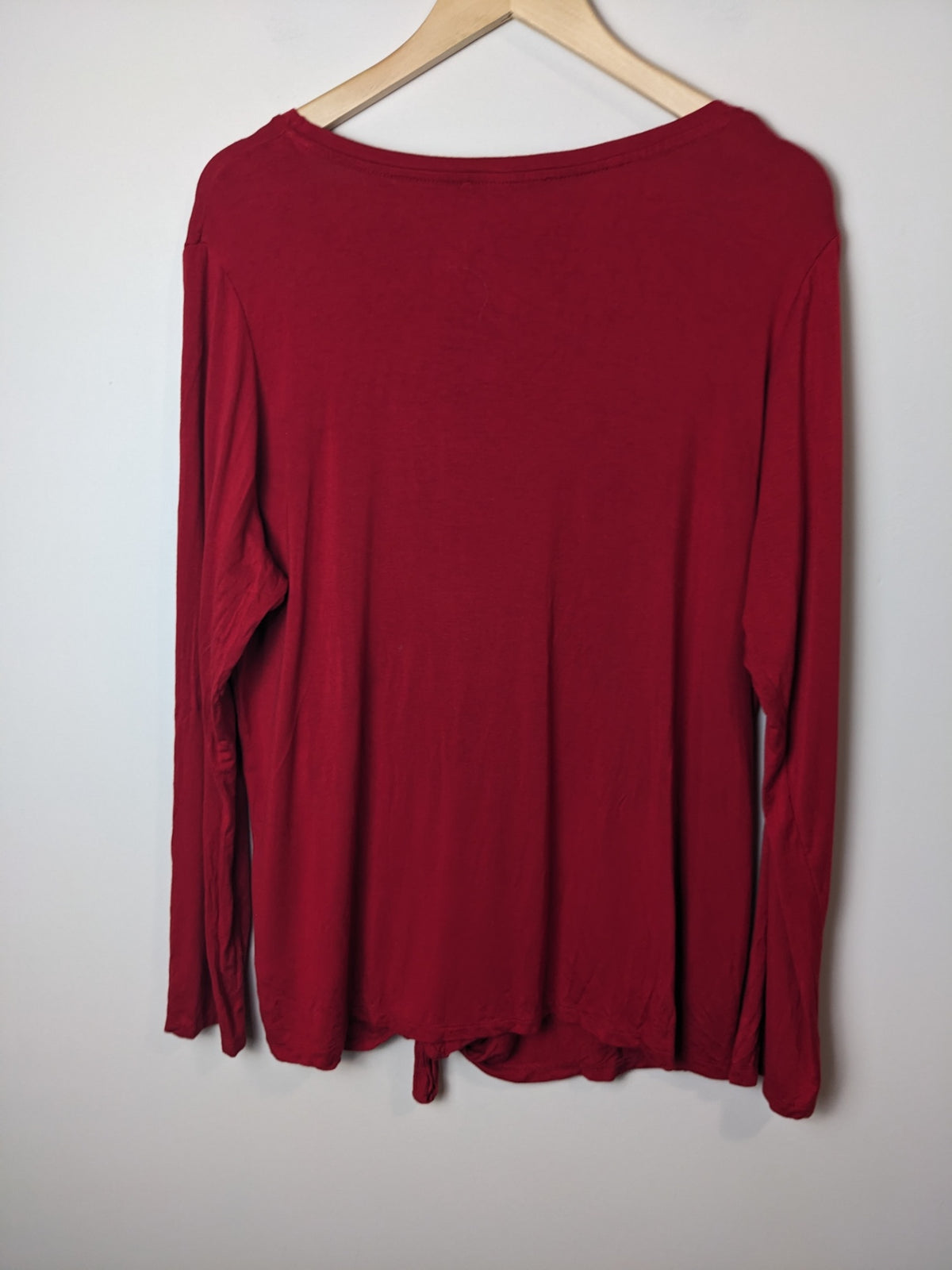 AMANDA GREEN Red Front Tie Long Sleeve - XXL