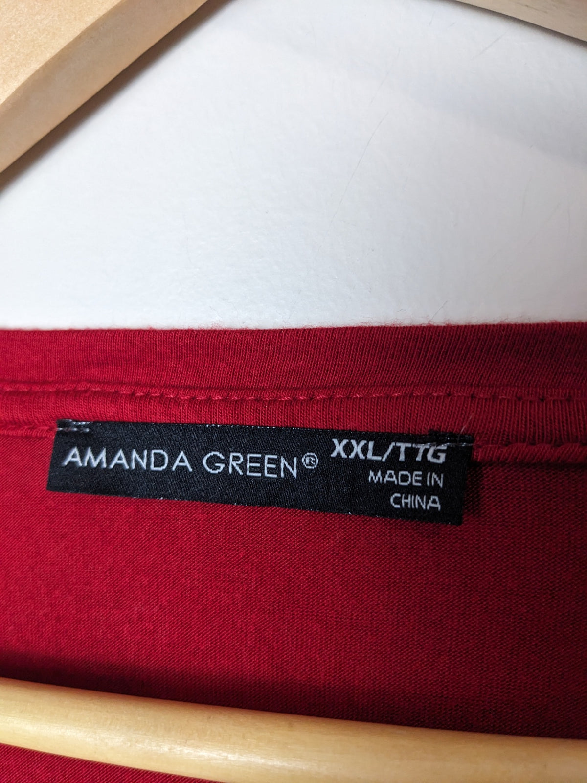 AMANDA GREEN Red Front Tie Long Sleeve - XXL