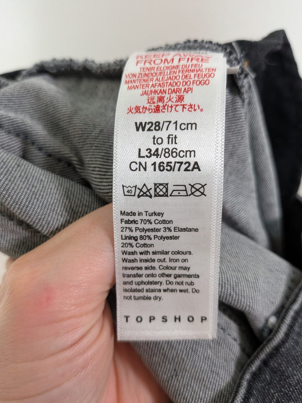 Topshop grey distressed skinny - 28