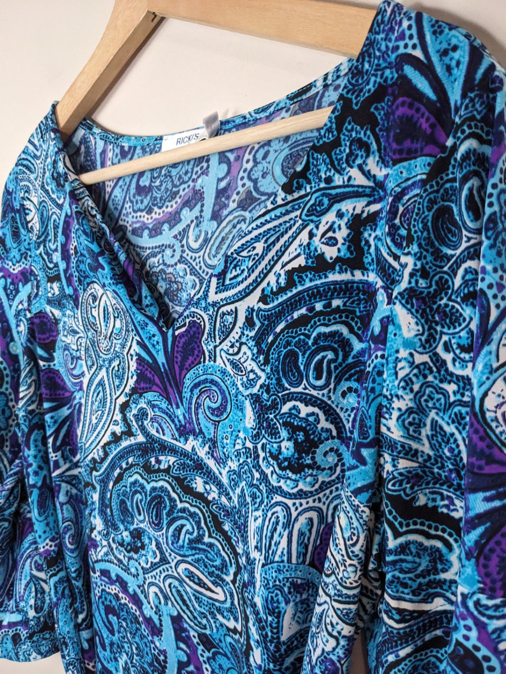 Ricki's Blue Paisley Blouse - M