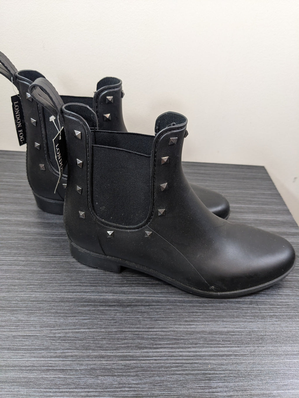 NWT London Fog Black Rain Boots - 9M