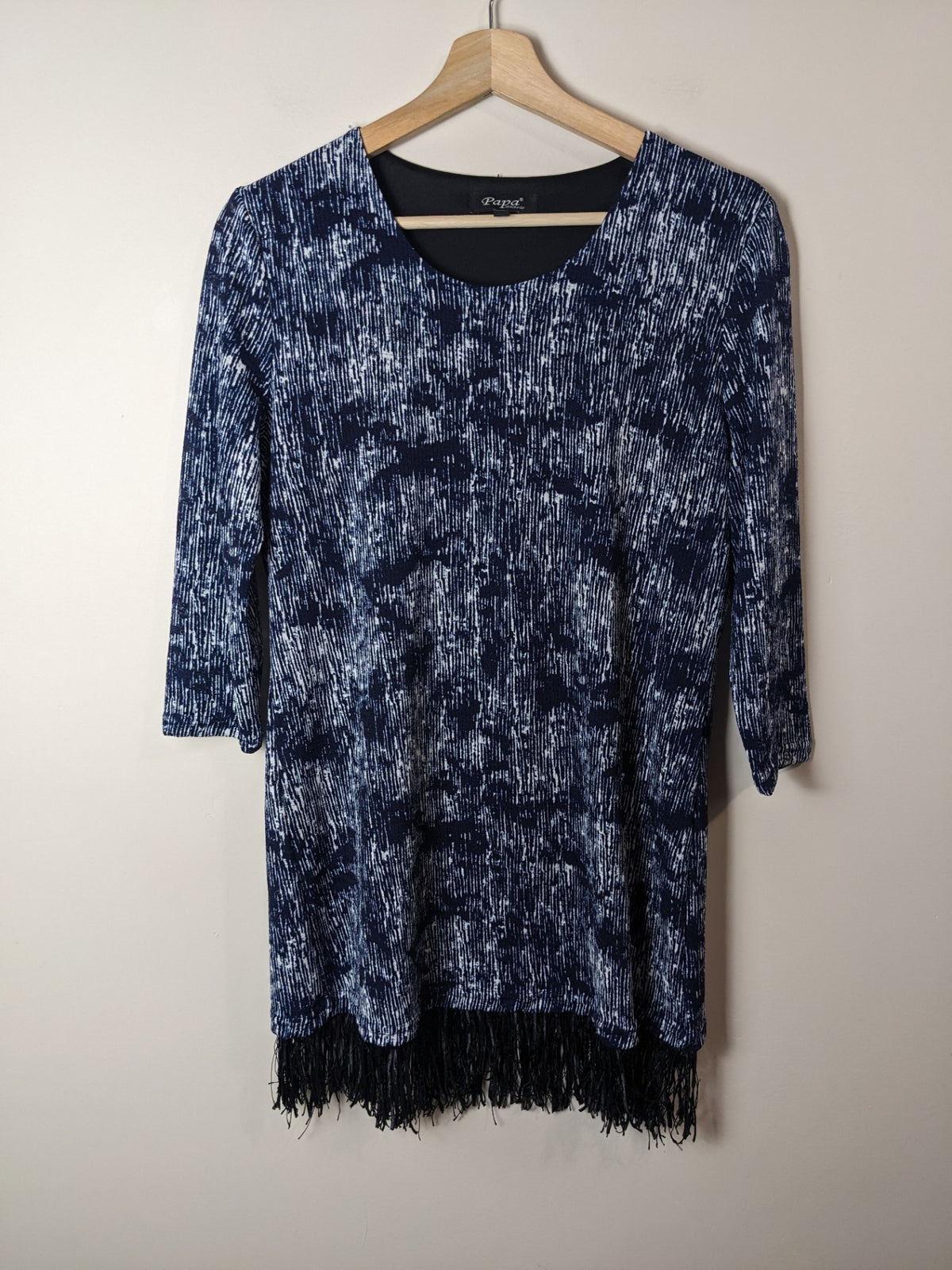 Papa Black Fringe Bottom Dress - L