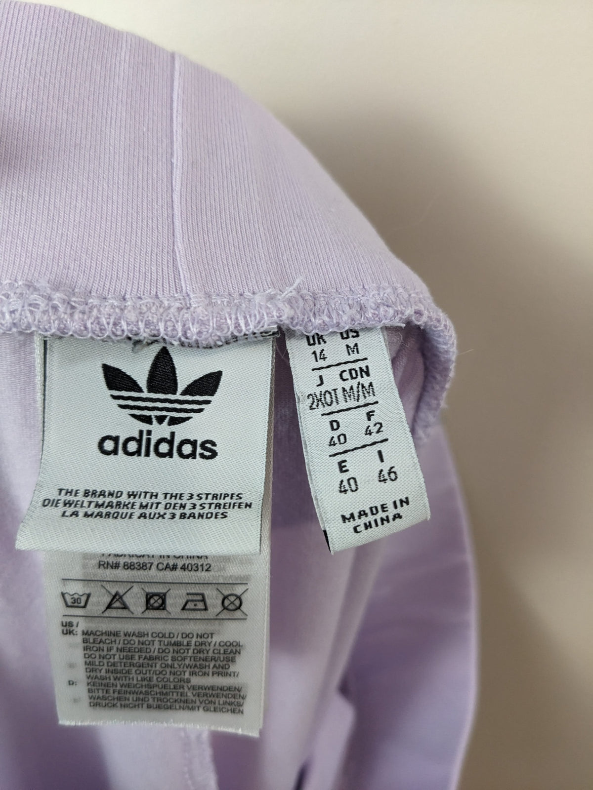 adidas light purple leggings - M