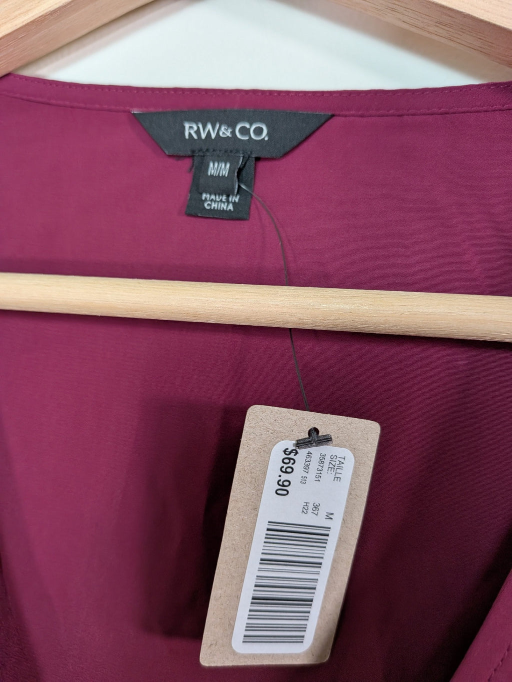 NWT RW&Co. dark fuchsia blouse - M