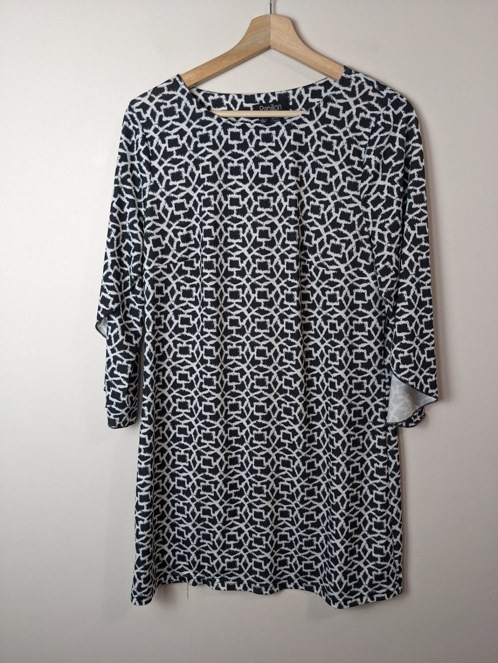 Papillon Black & White Patterned Dress - L