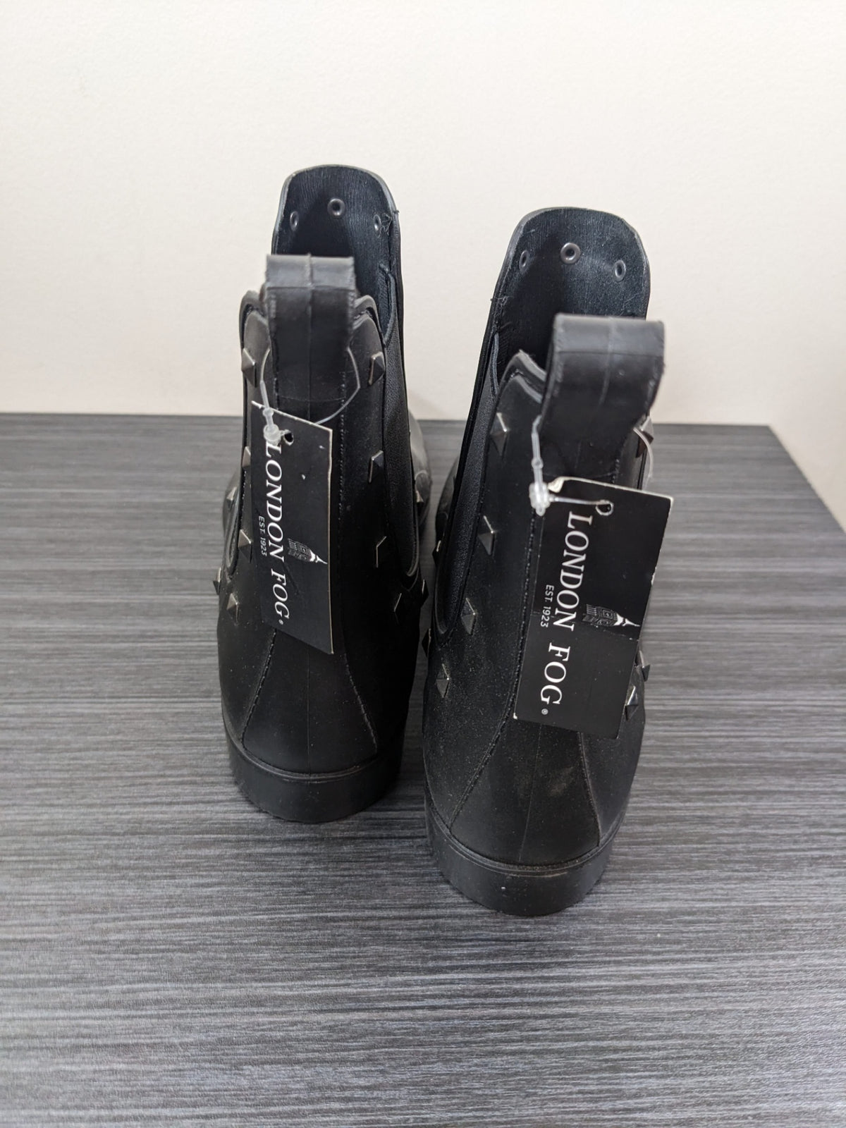 NWT London Fog Black Rain Boots - 9M
