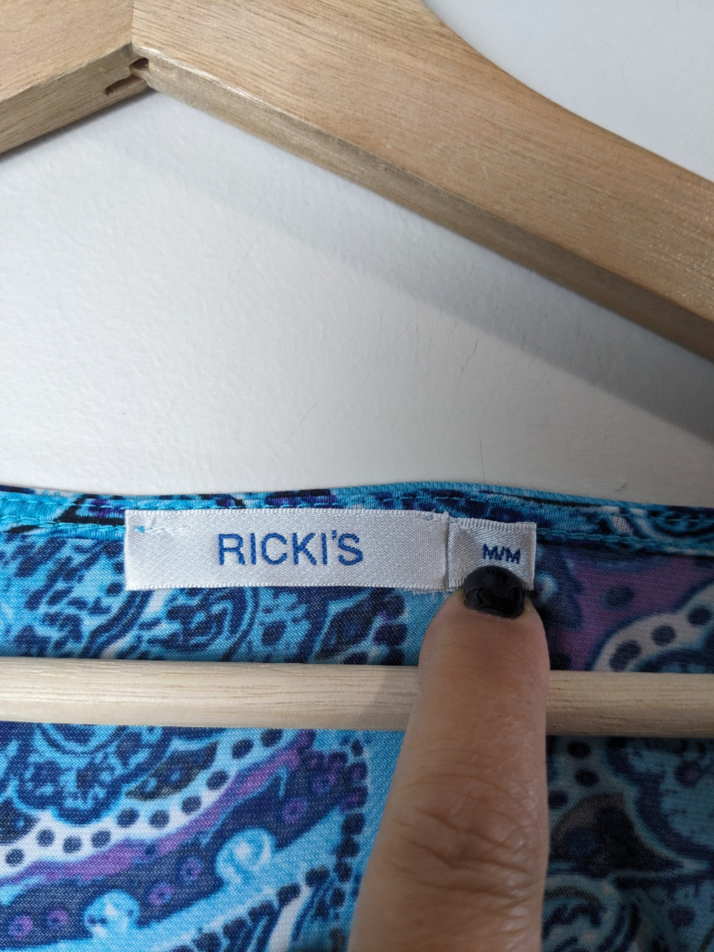 Ricki's Blue Paisley Blouse - M