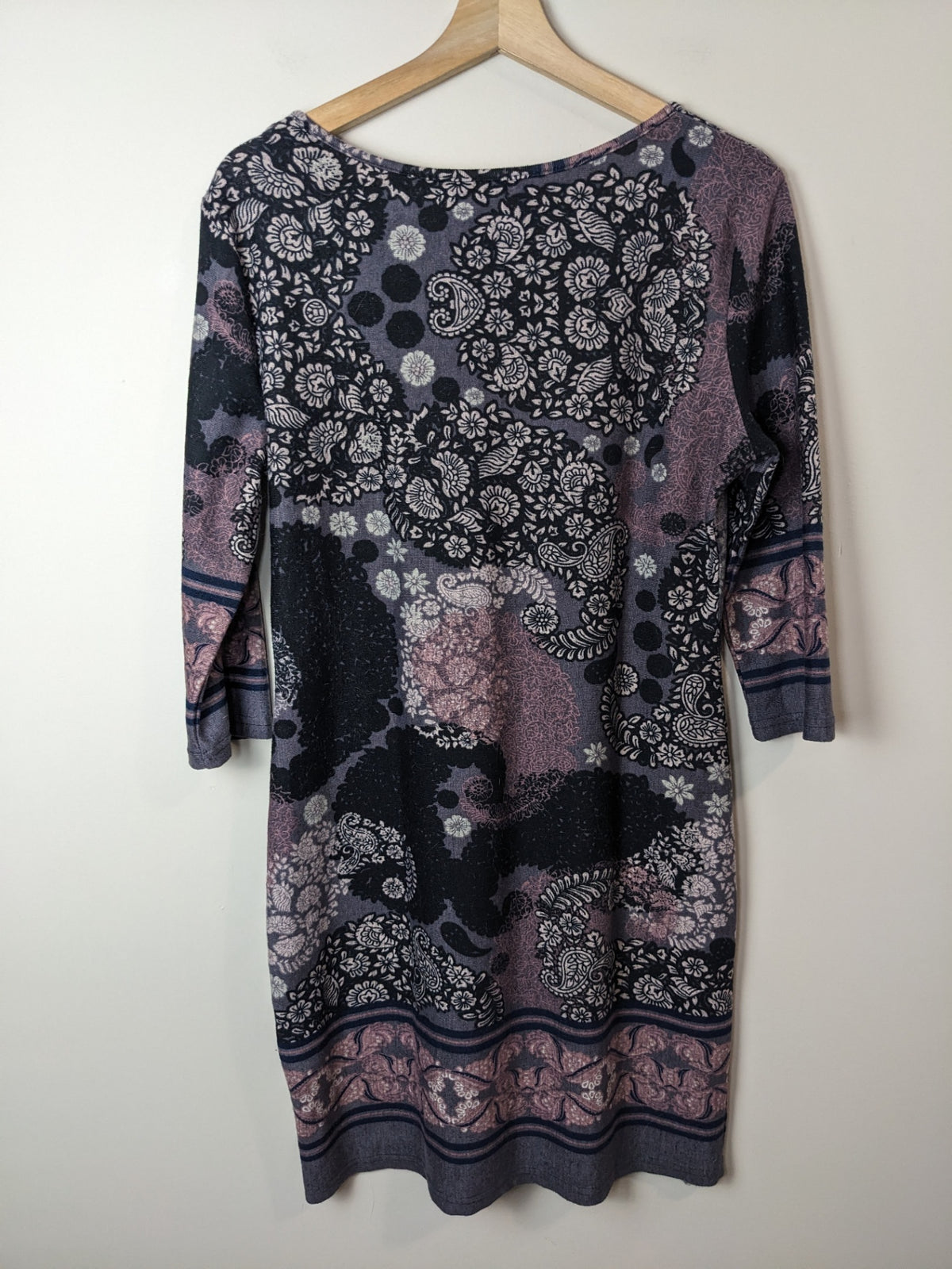 Papillon Black w/ Pink Florals Dress - L