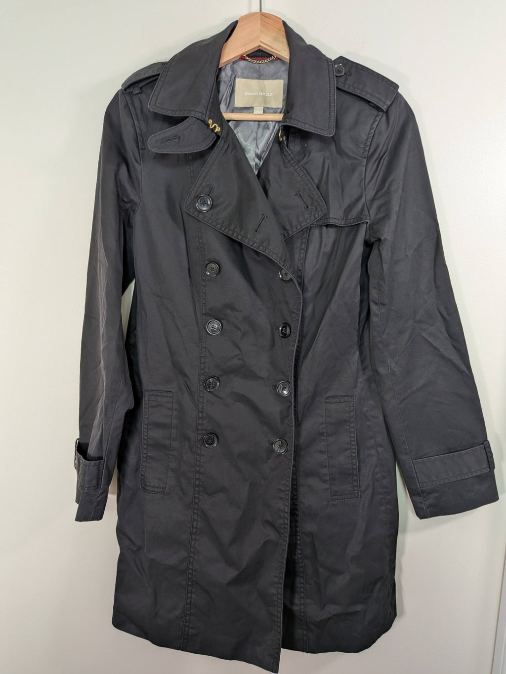 Banana Republic black trench coat - S