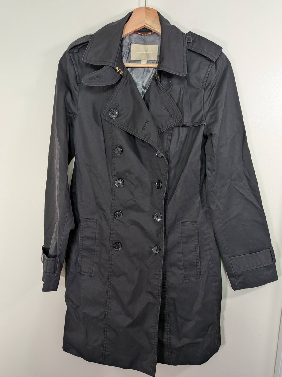 Banana Republic black trench coat - S