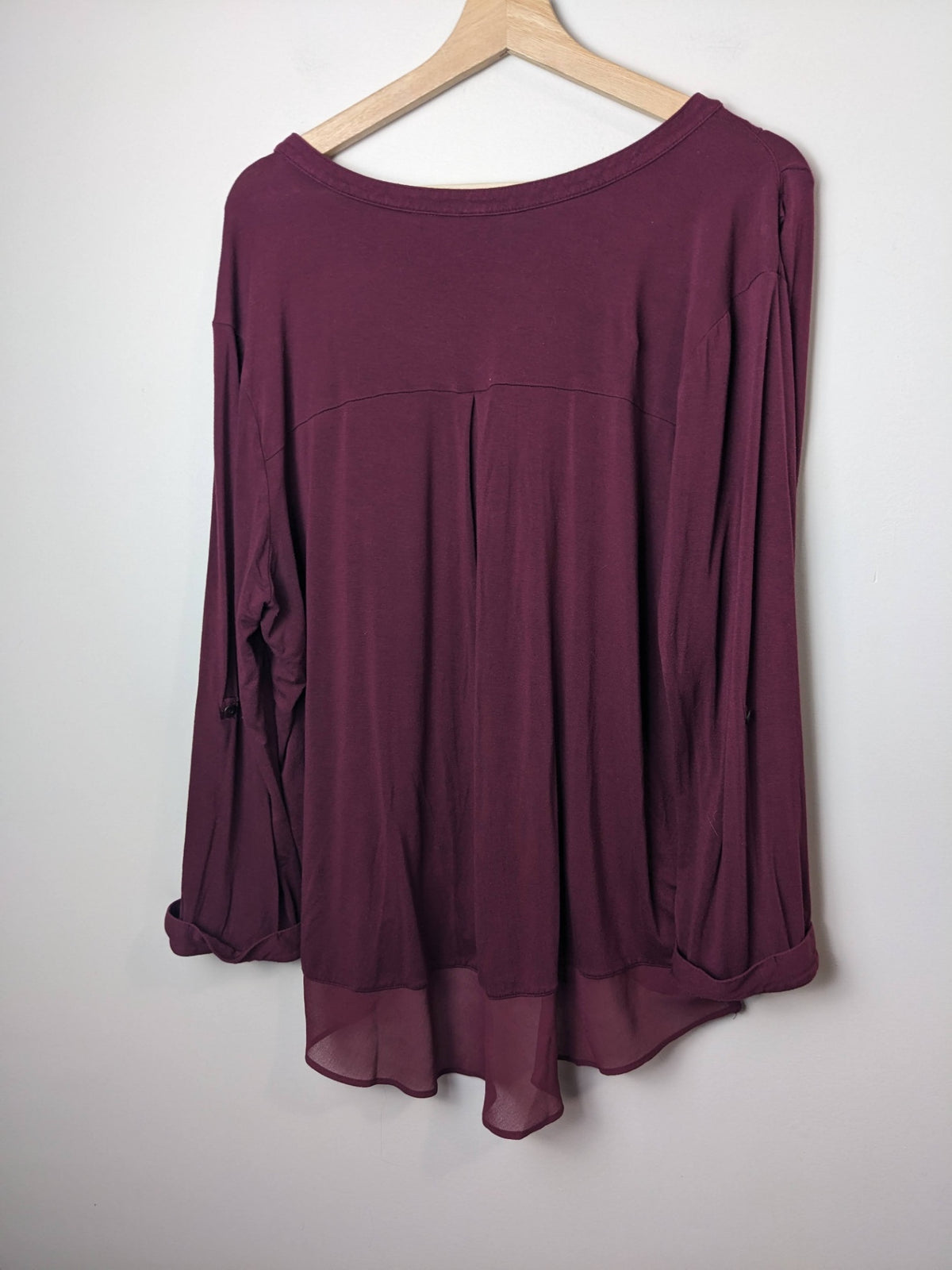 Denver Hayes Maroon Long Sleeve Blouse - L