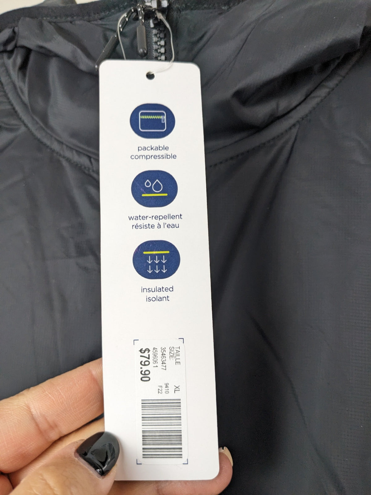NWT Hyba Packable Black Vest - XL