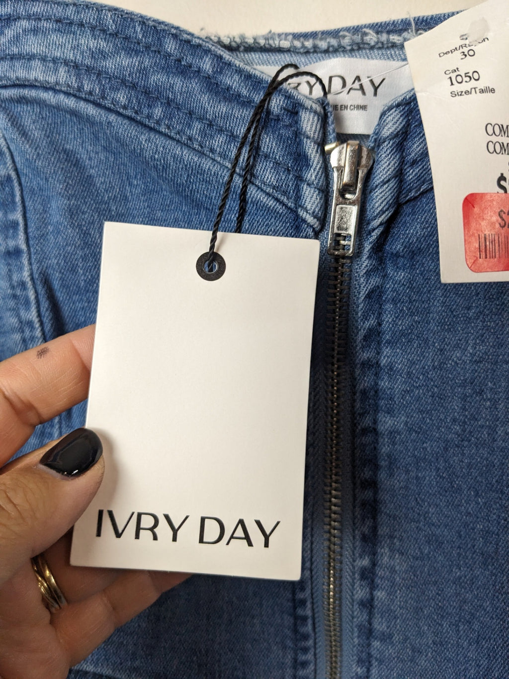 NWT IVRY DAY Denim Dress - L