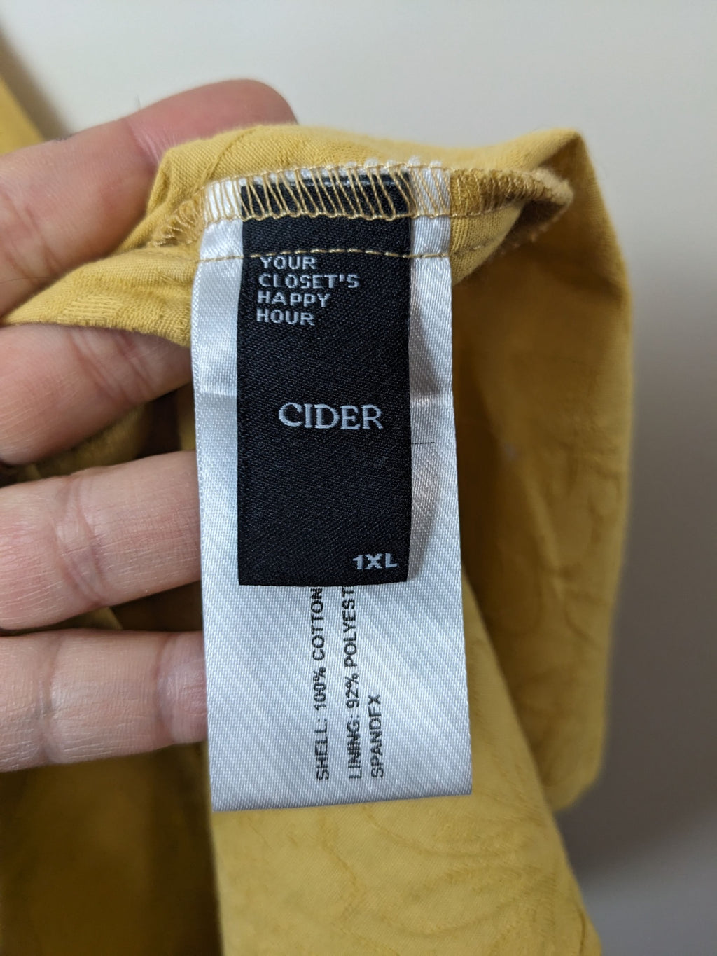 CIDER Yellow Dress - 1XL