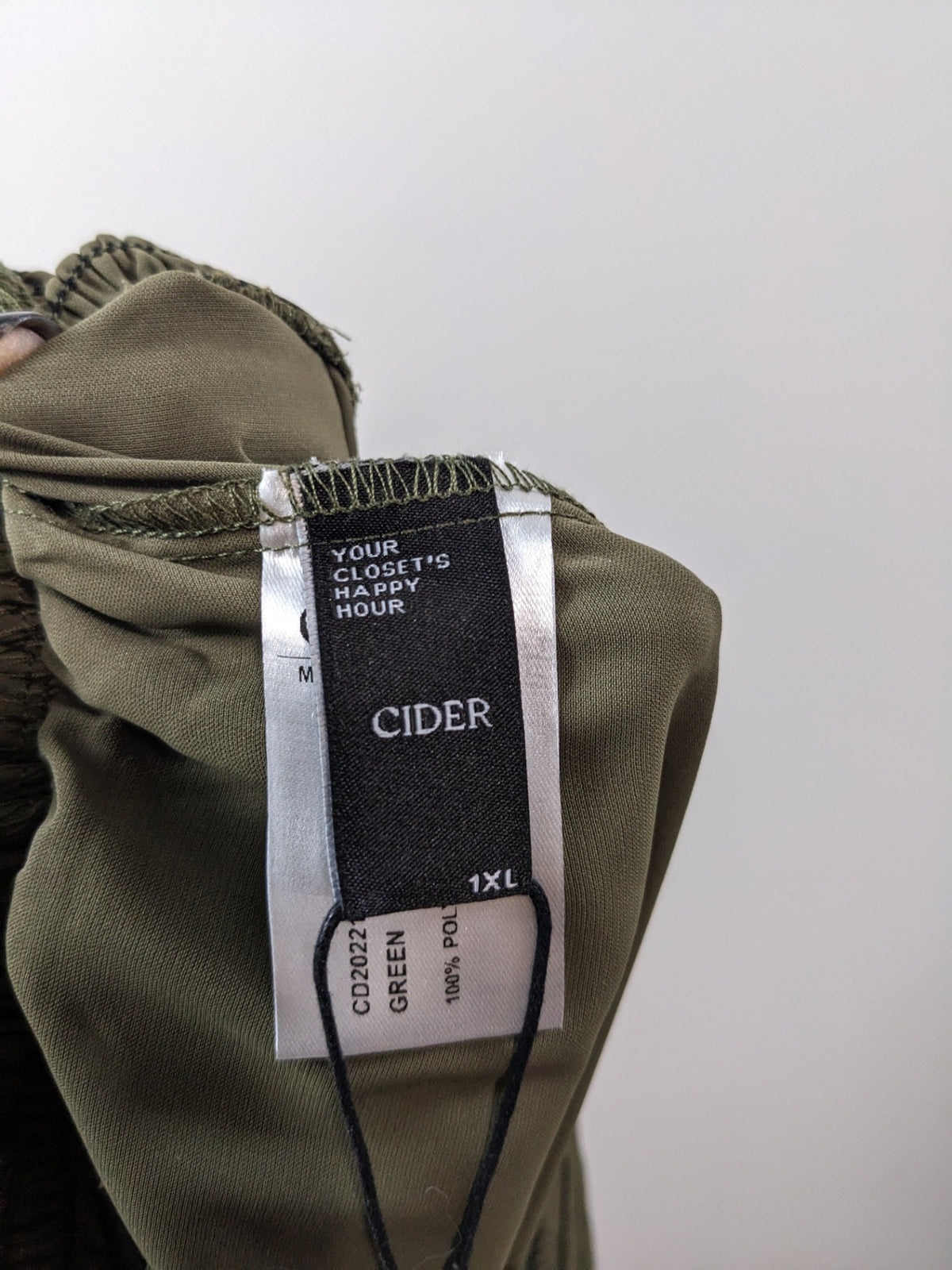 NWT CIDER Olive Green Romper - 1XL